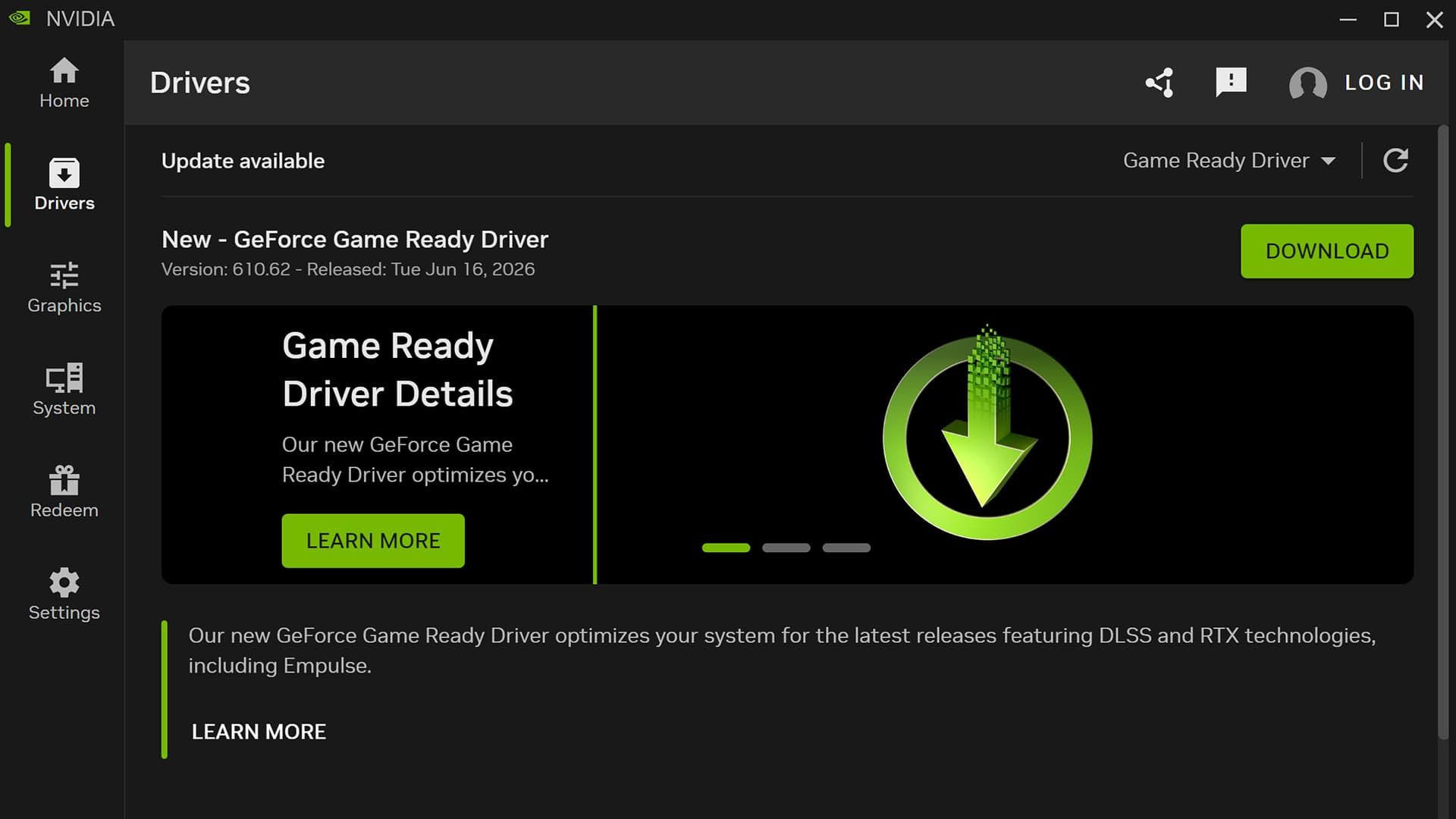 Обновление драйверов NVIDIA