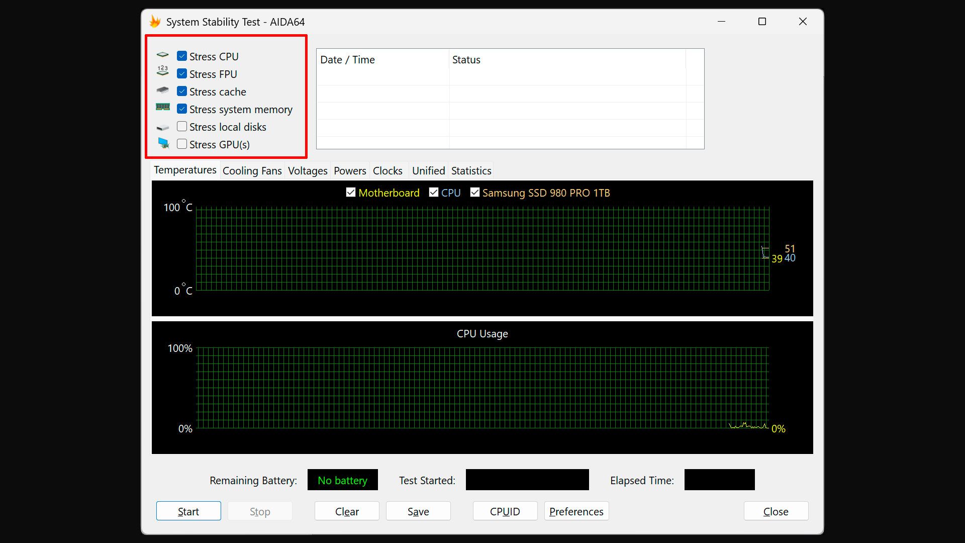 AIDA64 tests