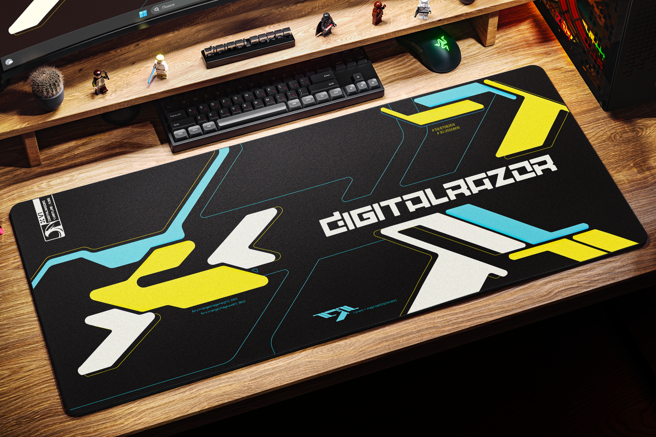Коврик для мыши DigitalRazor Branded Black Yellow 90x40см, фото №3