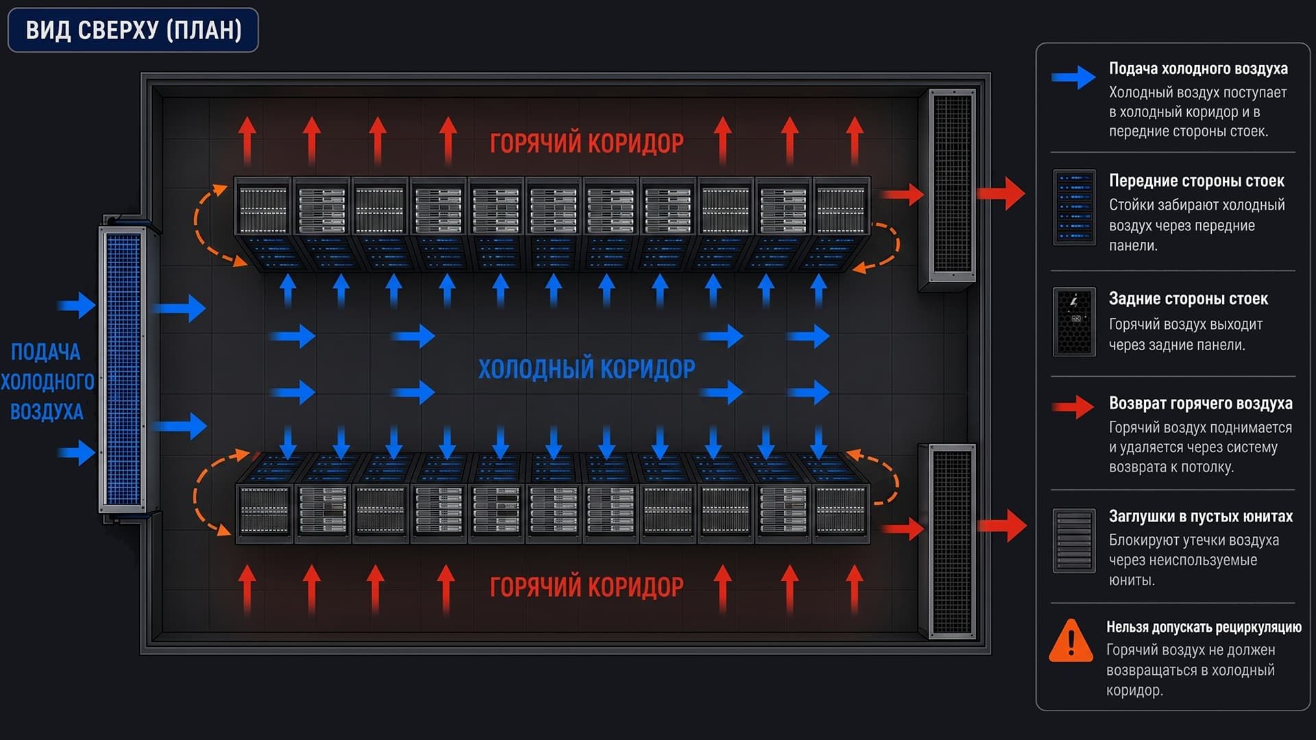Воздушные потоки в серверной
