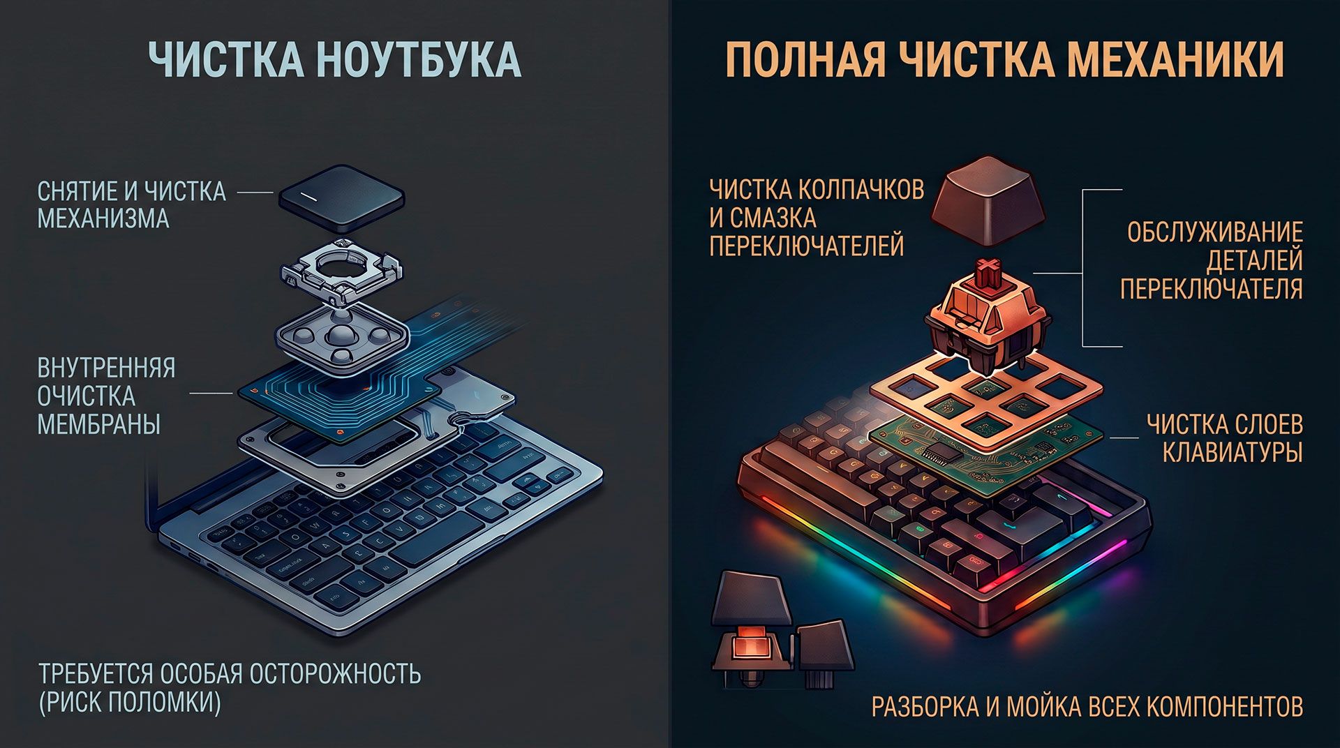 Как почистить клавиатуру
