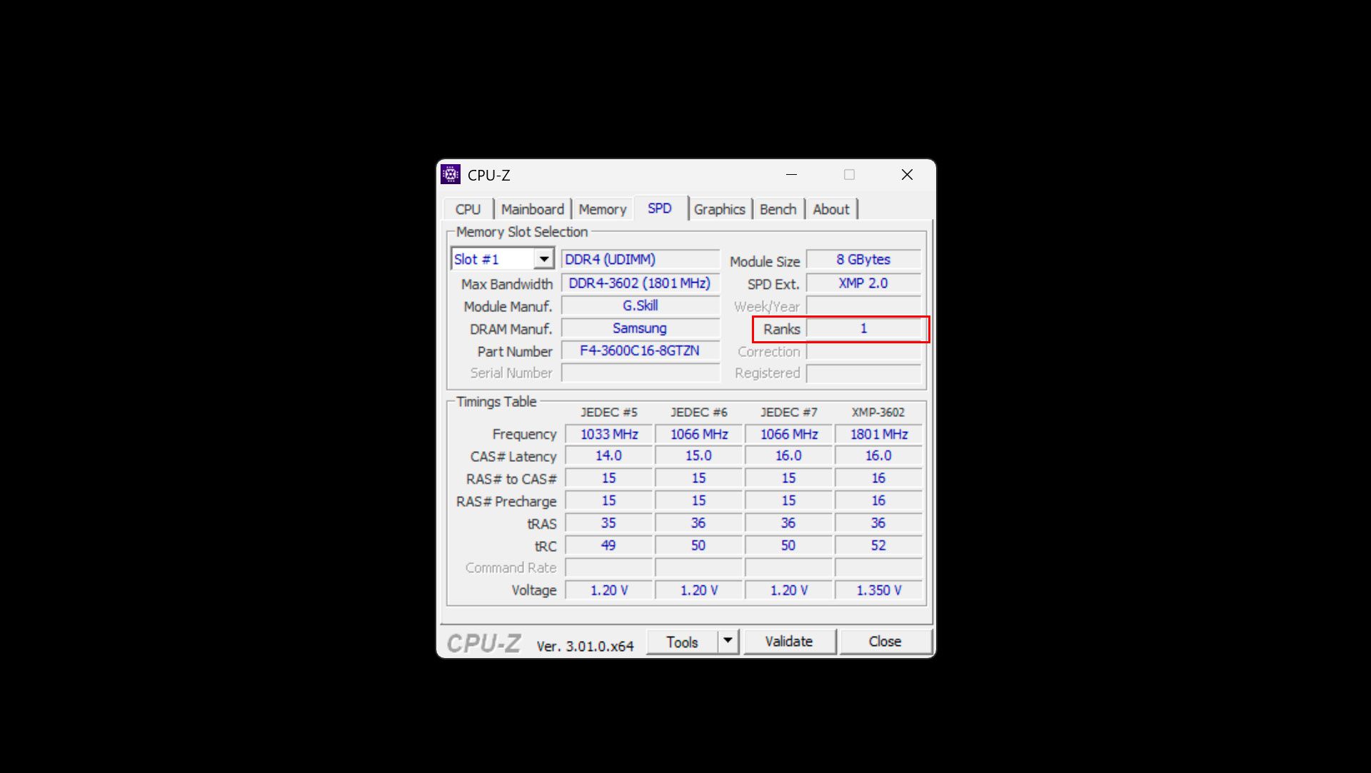 Memory Rank CPU-Z