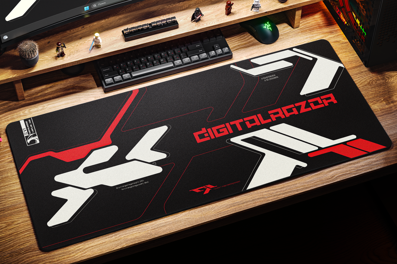 Коврик для мыши DigitalRazor Branded Black Red 90x40см, фото №3