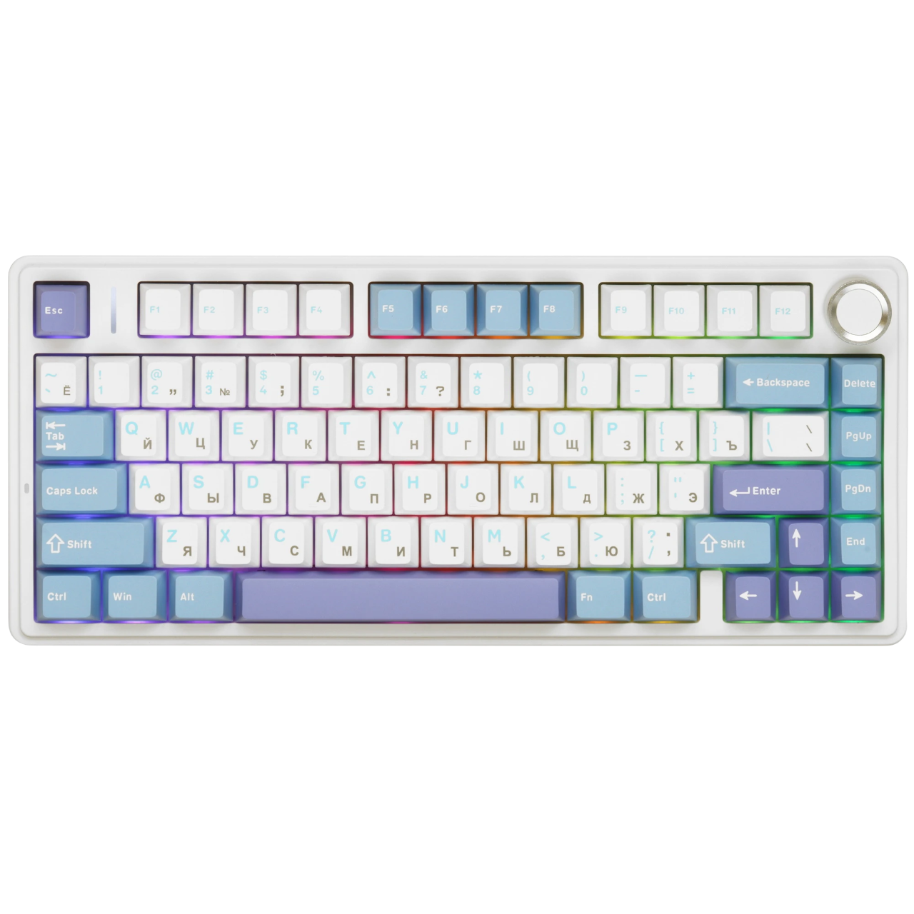 Клавиатура DigitalRazor AULA F75 White-Blue, фото №1