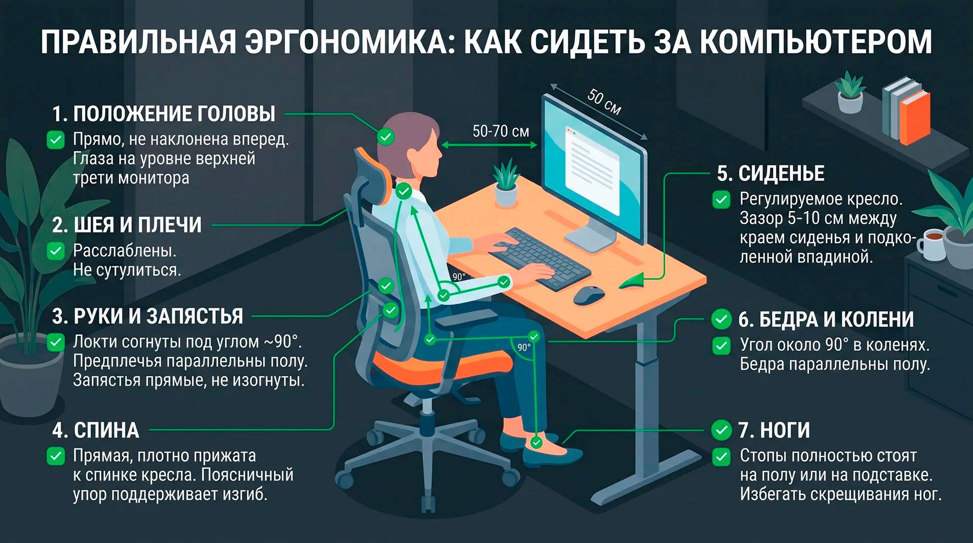 Как сидеть за компьютером