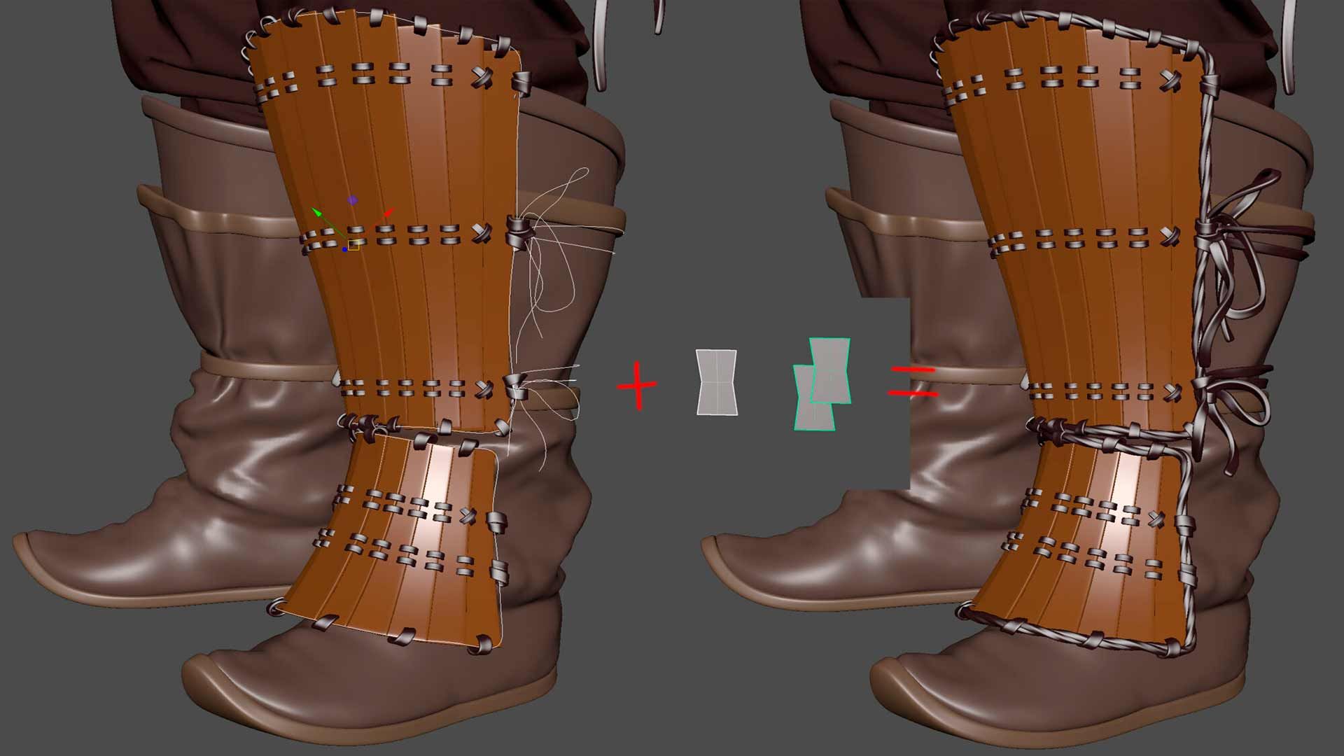 Работа со шнурками в Substance Designer