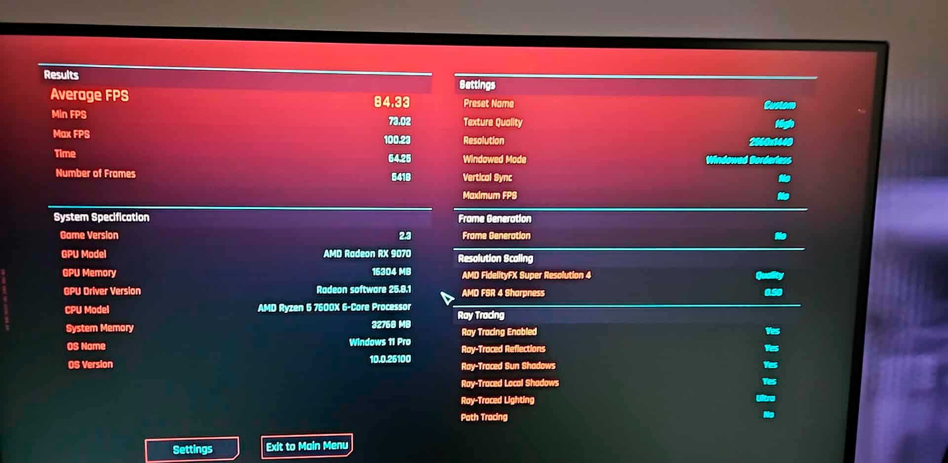 Radeon RX 9070 Cyberpunk 2077