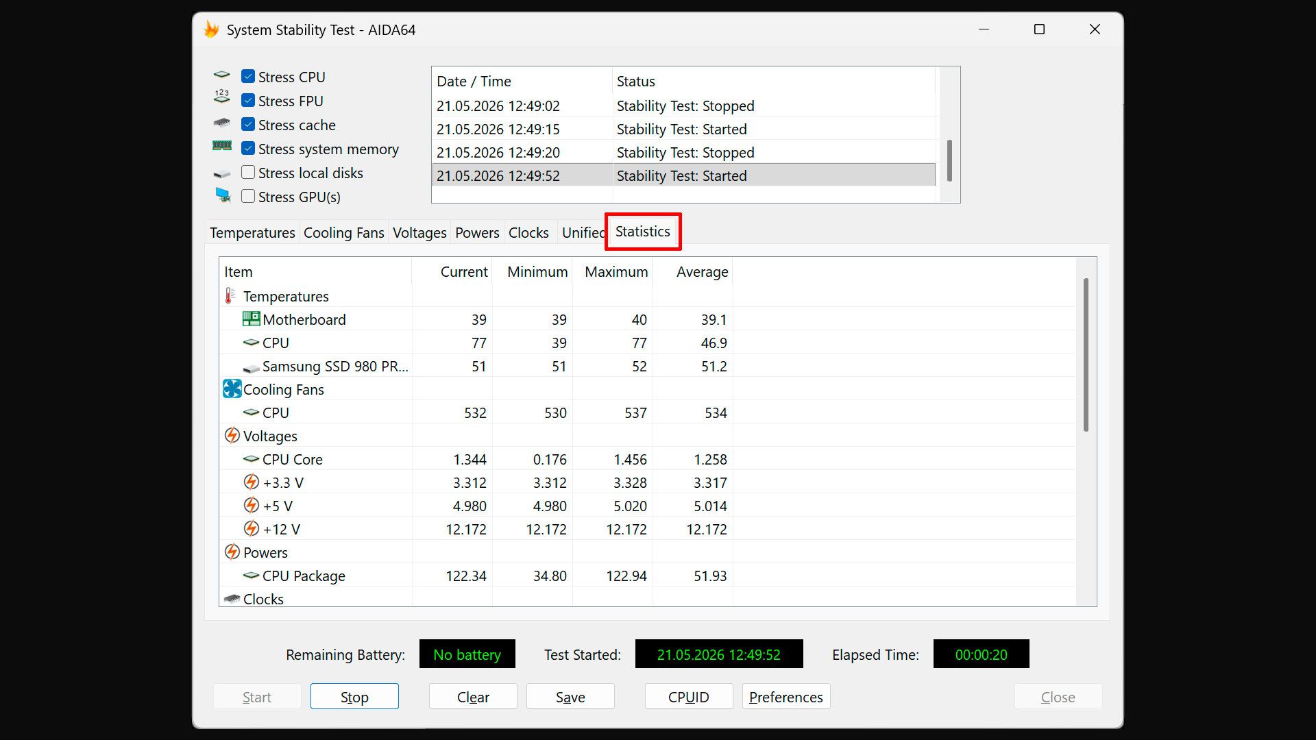 AIDA64 tests