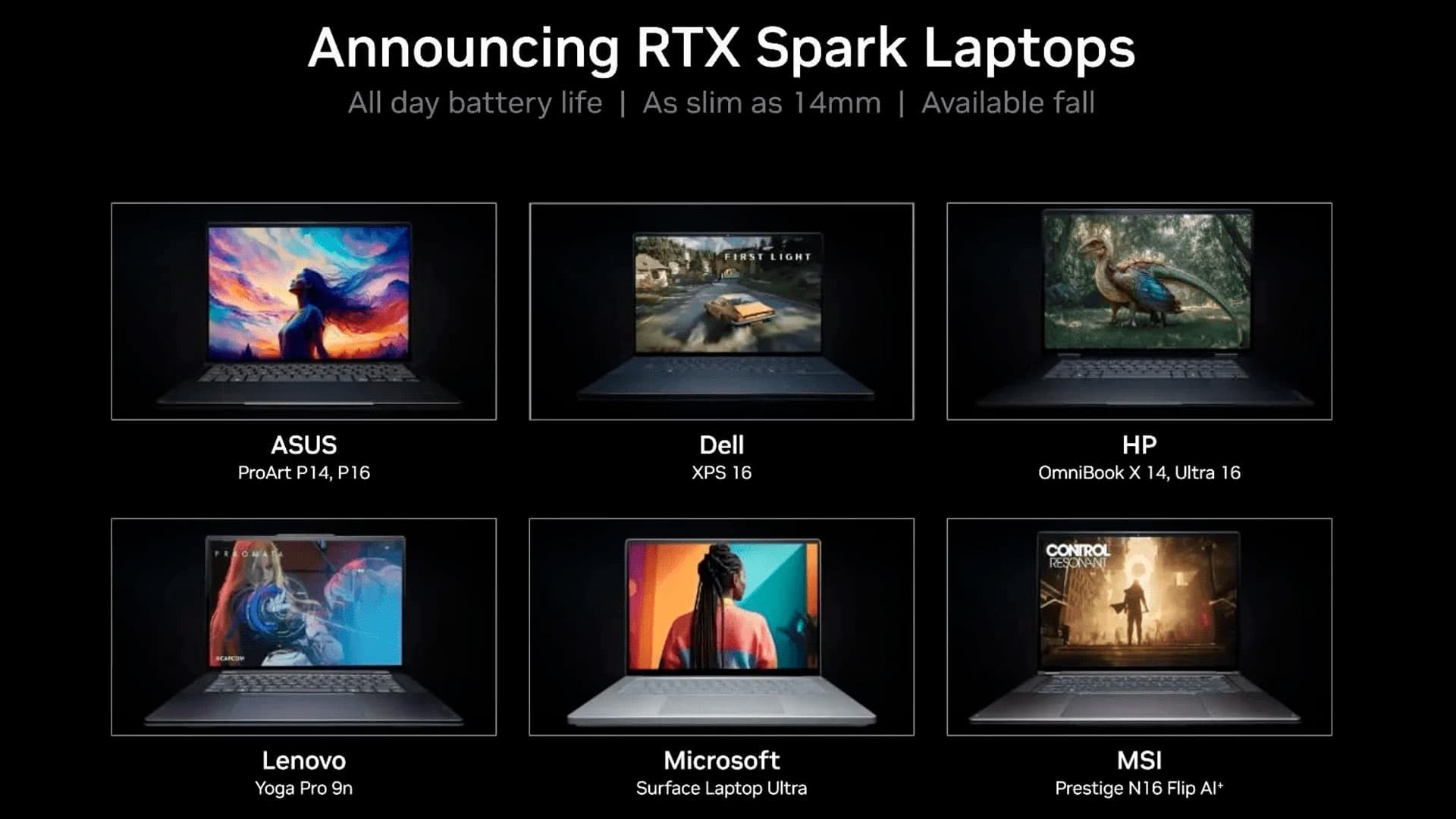 NVIDIA RTX Spart laptops