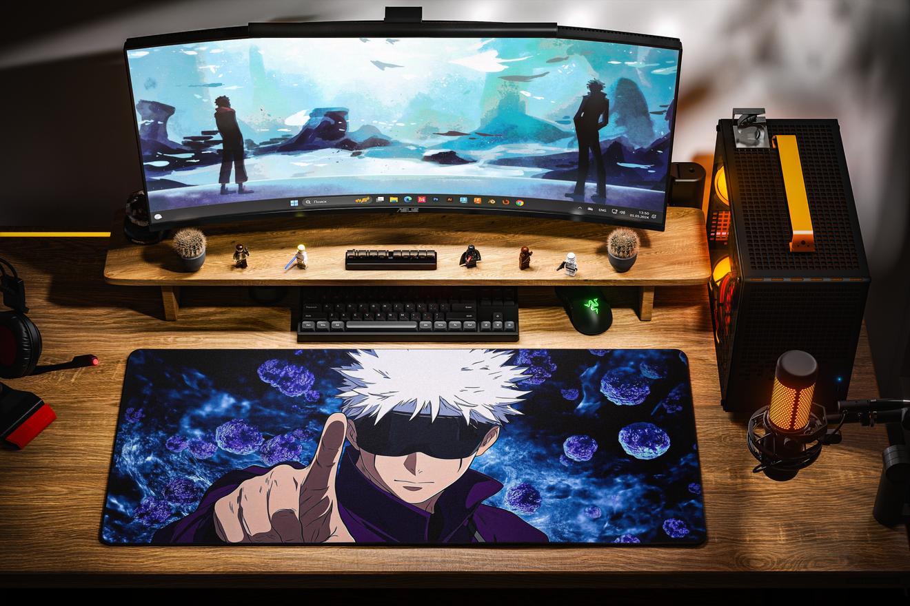 Коврик для мыши DigitalRazor Satoru Gojo blue 90x40см, фото №2