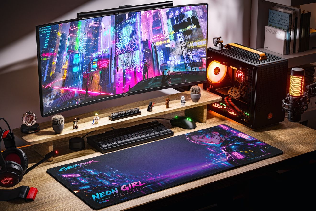 Коврик для мыши DigitalRazor DigitalRazor Neon Girl Cyberpunk 90х40см, фото №4
