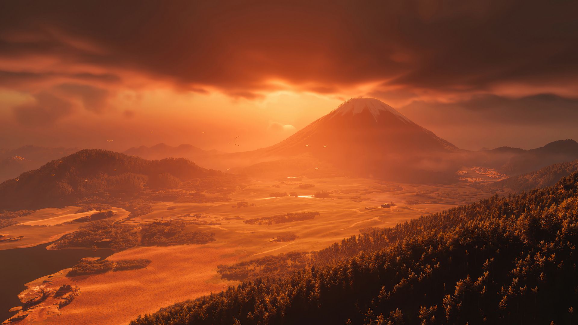 Закат в Ghost of Yotei