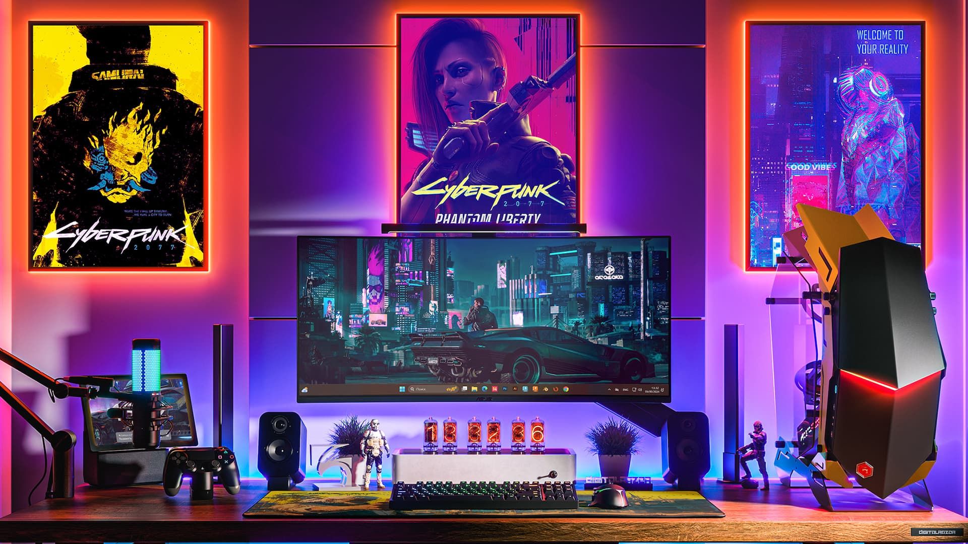 Игровой ПК в стиле Cyberpunk 2077