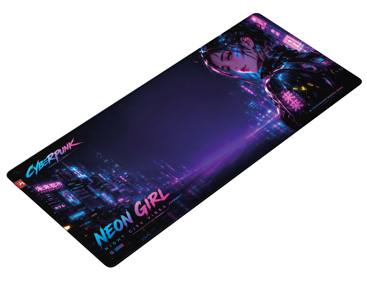 Коврик для мыши DigitalRazor DigitalRazor Neon Girl Cyberpunk 90х40см, фото №1