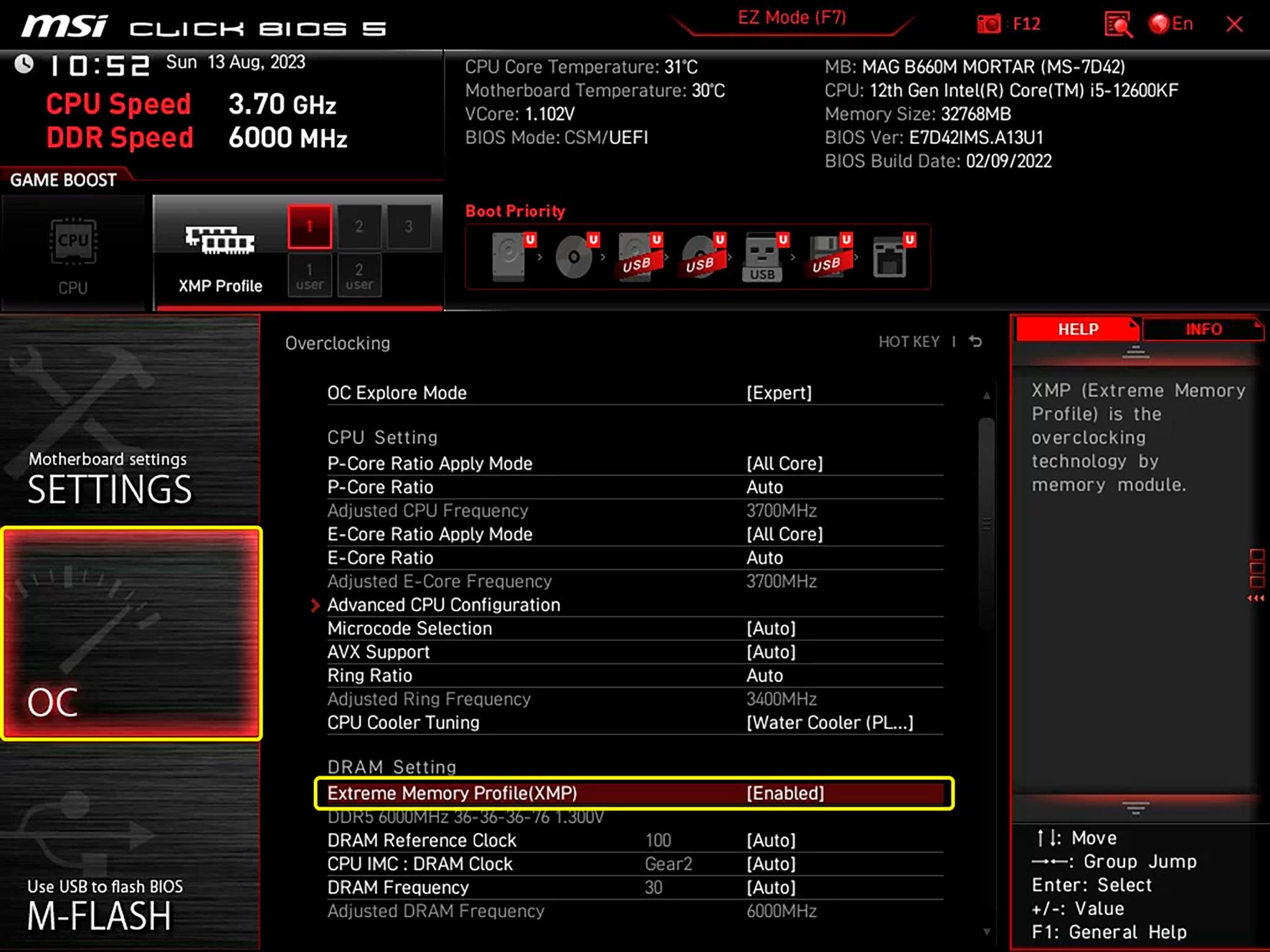 MSI XMP