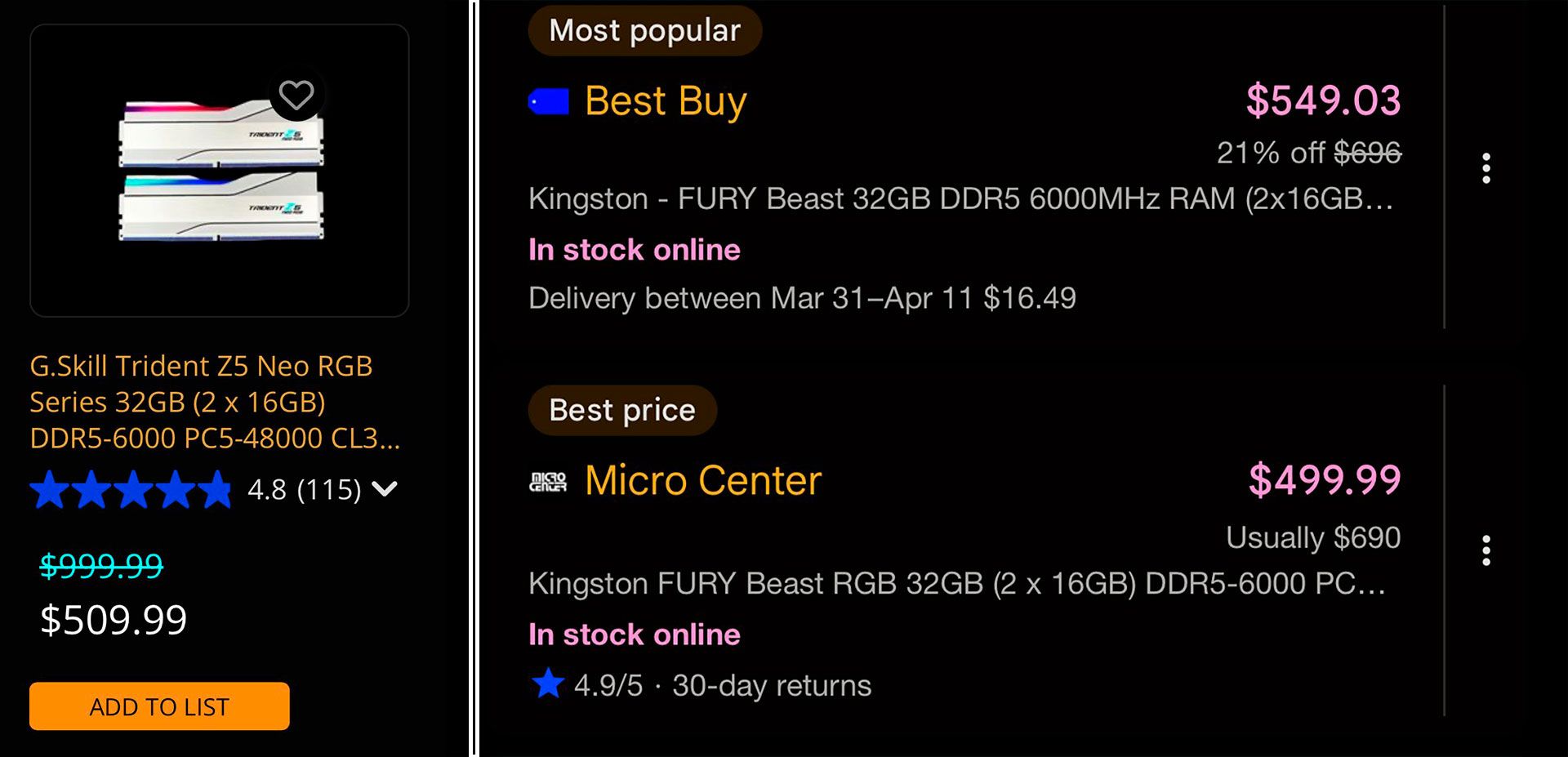 Оперативная память дешевеет