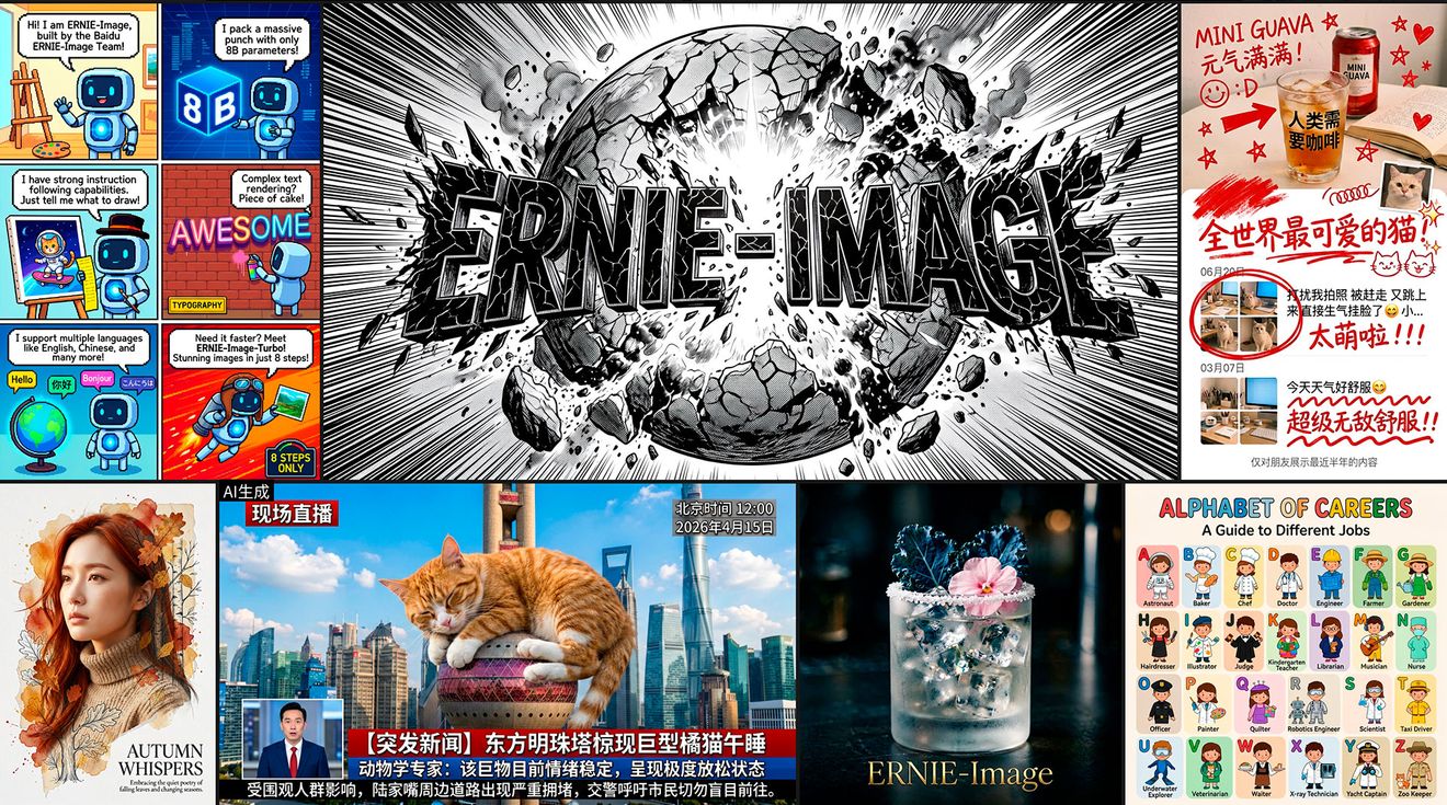 Baidu представила открытую 8B-модель ERNIE-Image для генерации картинок