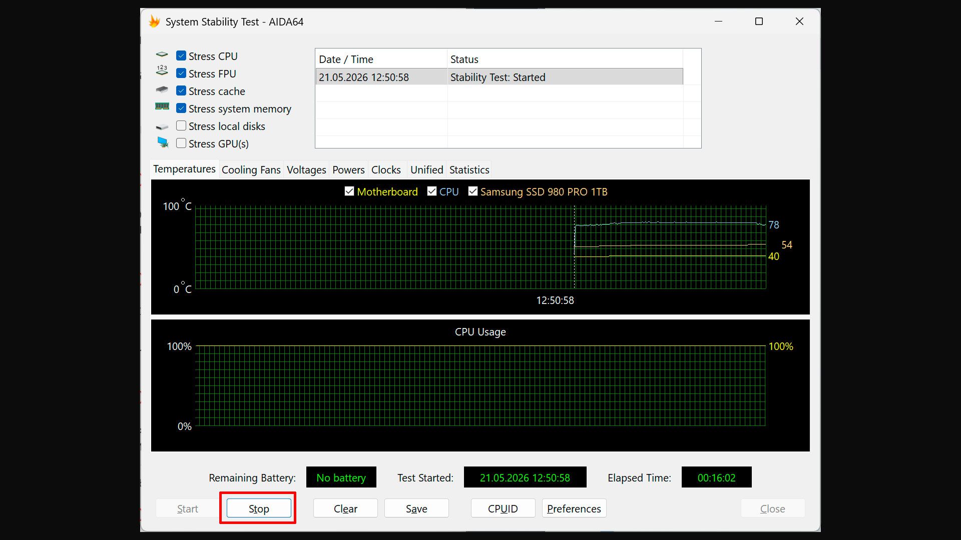 AIDA64 tests