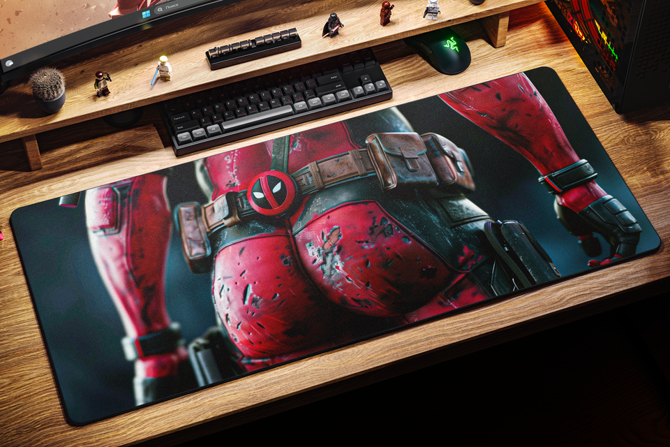 Deadpool back red-black 90x40см