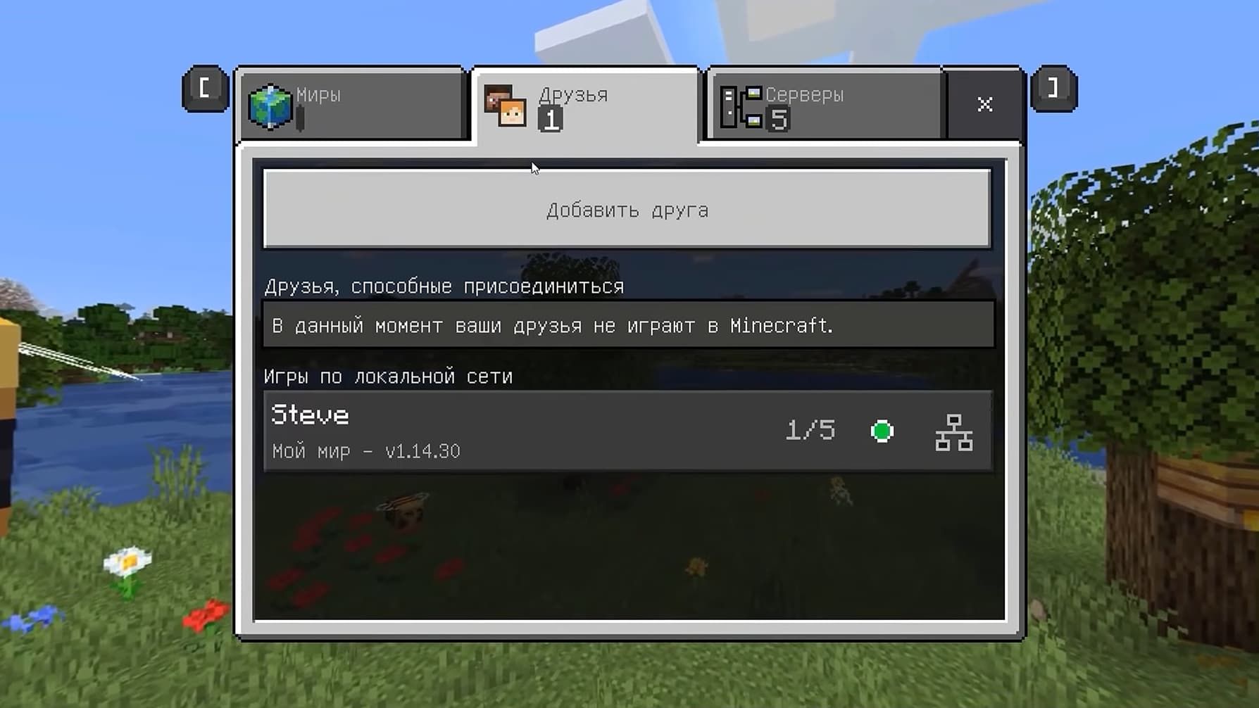 Подключение к локальной игре в Minecraft Bedrock