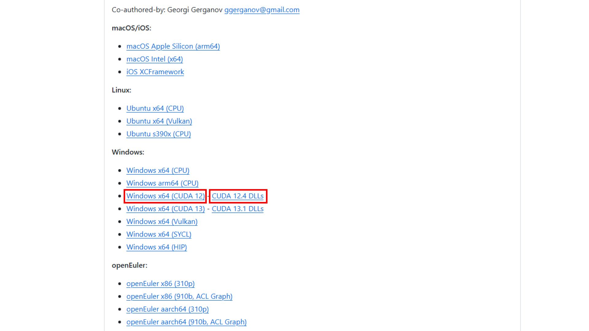 Версия Llama.cpp для установки