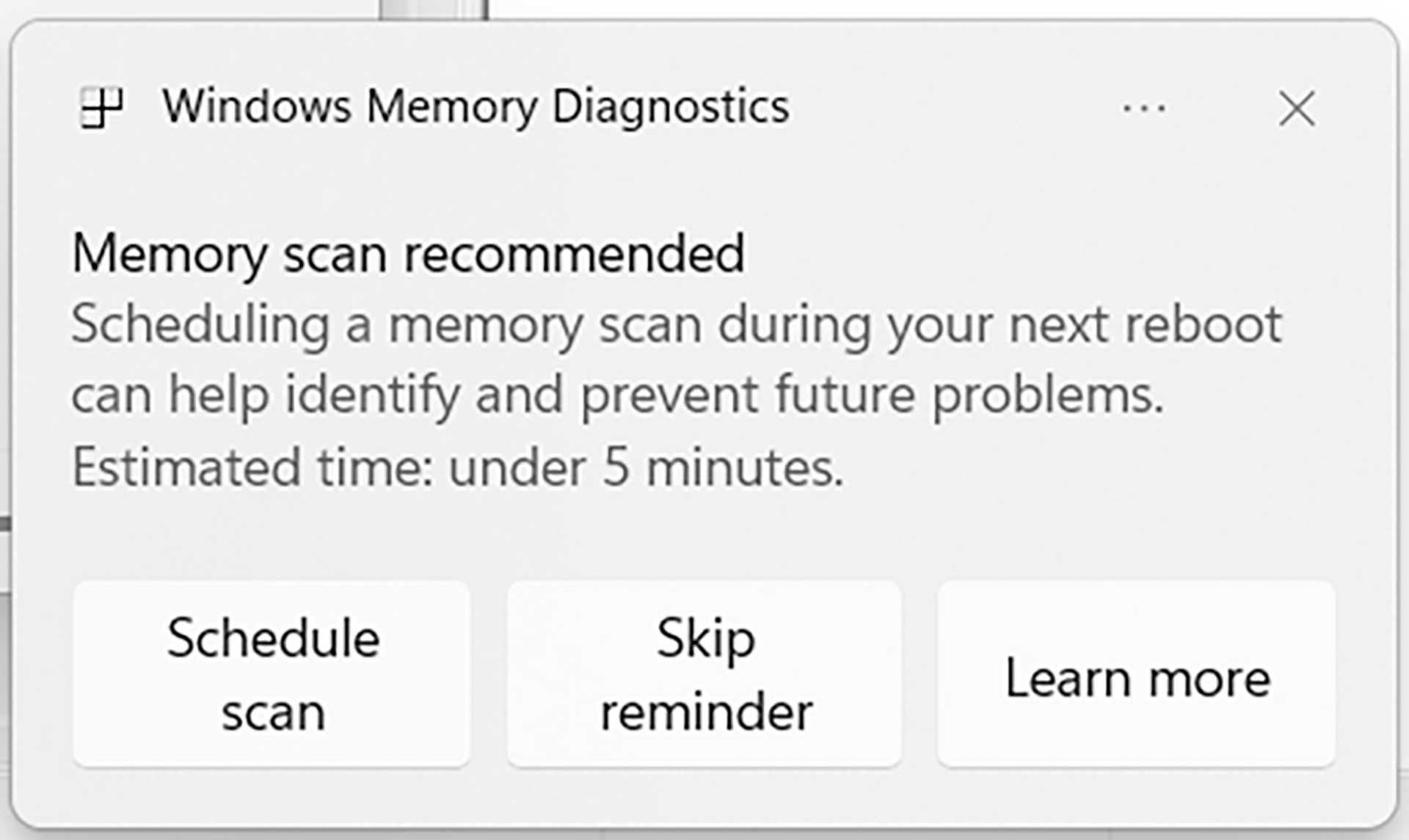 Proactive Memory Diagnostic