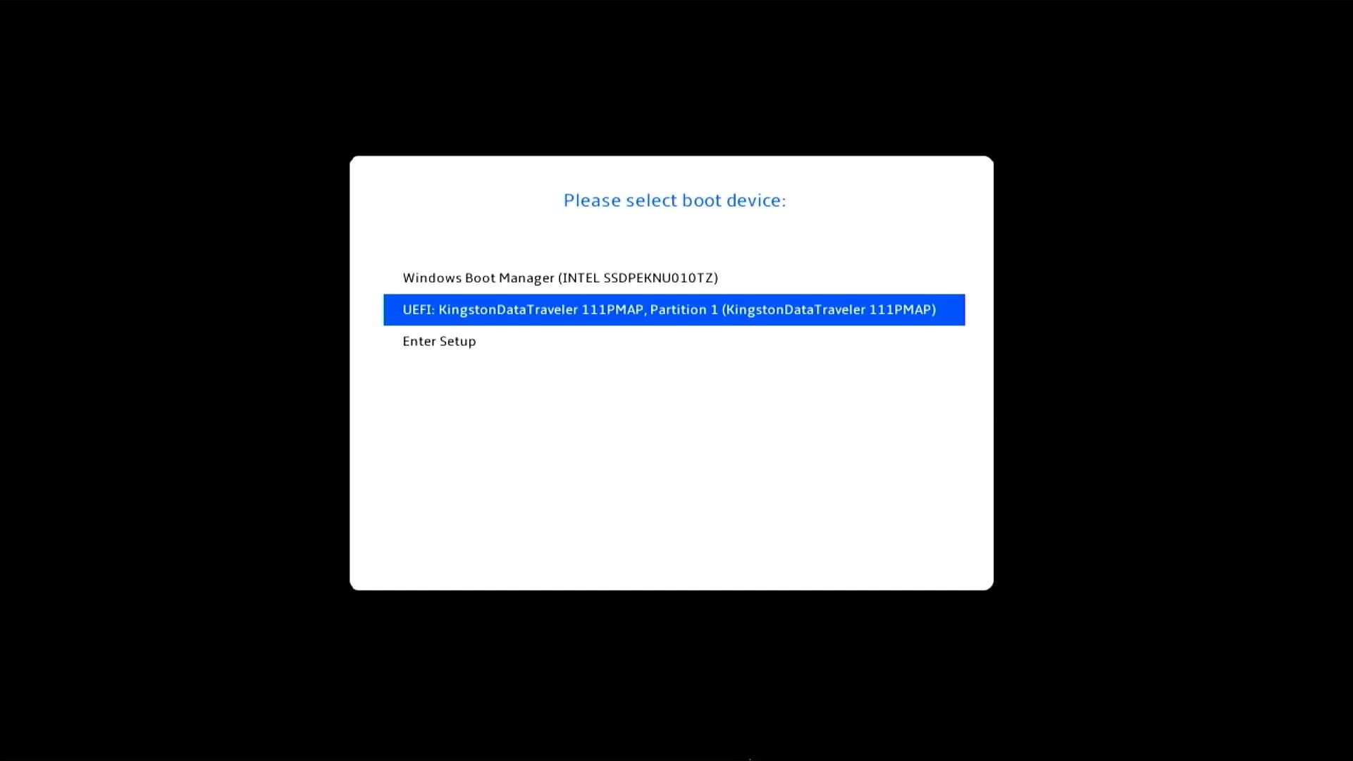 Boot Menu ASUS