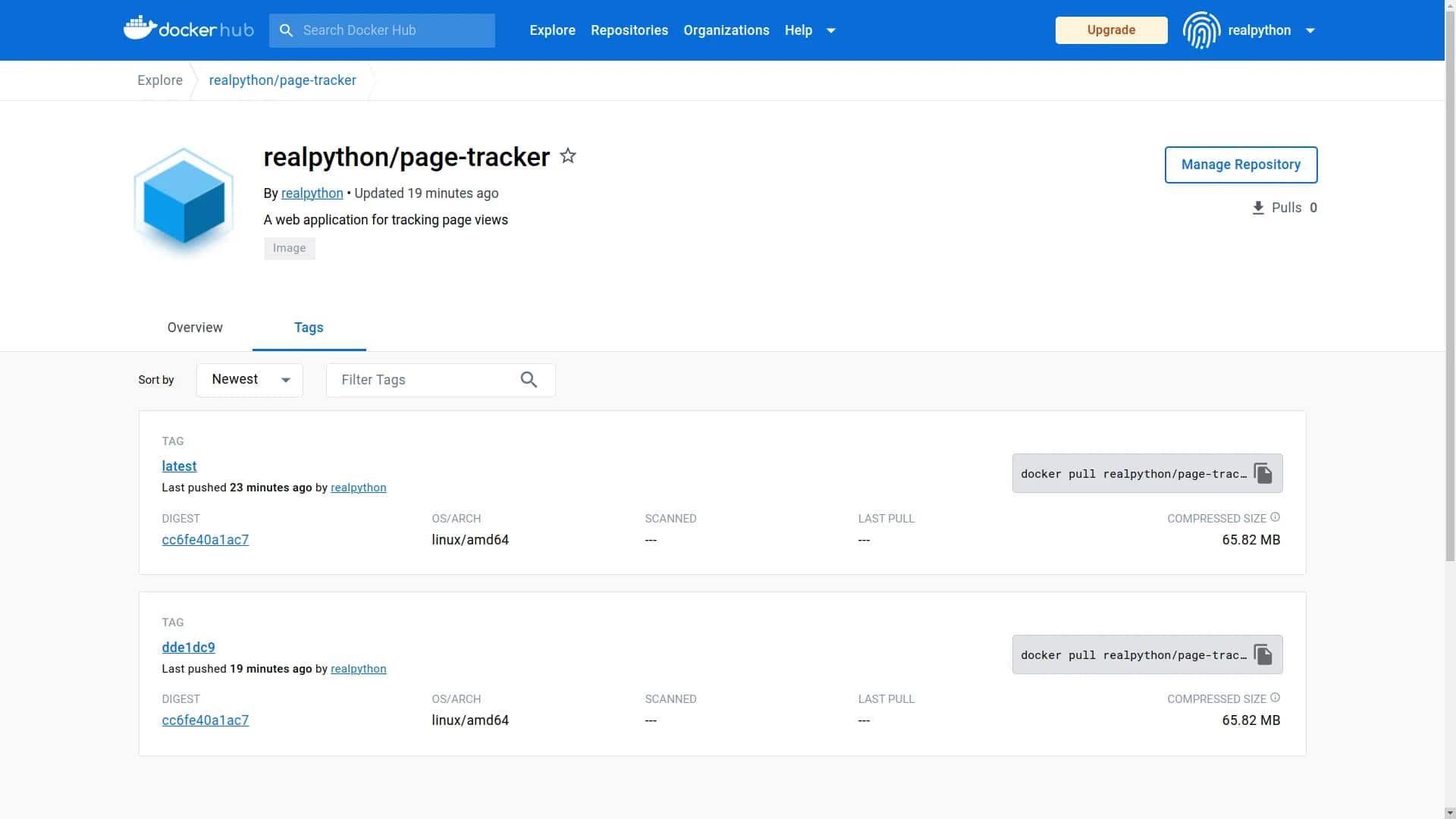 Репозиторий на DockerHub
