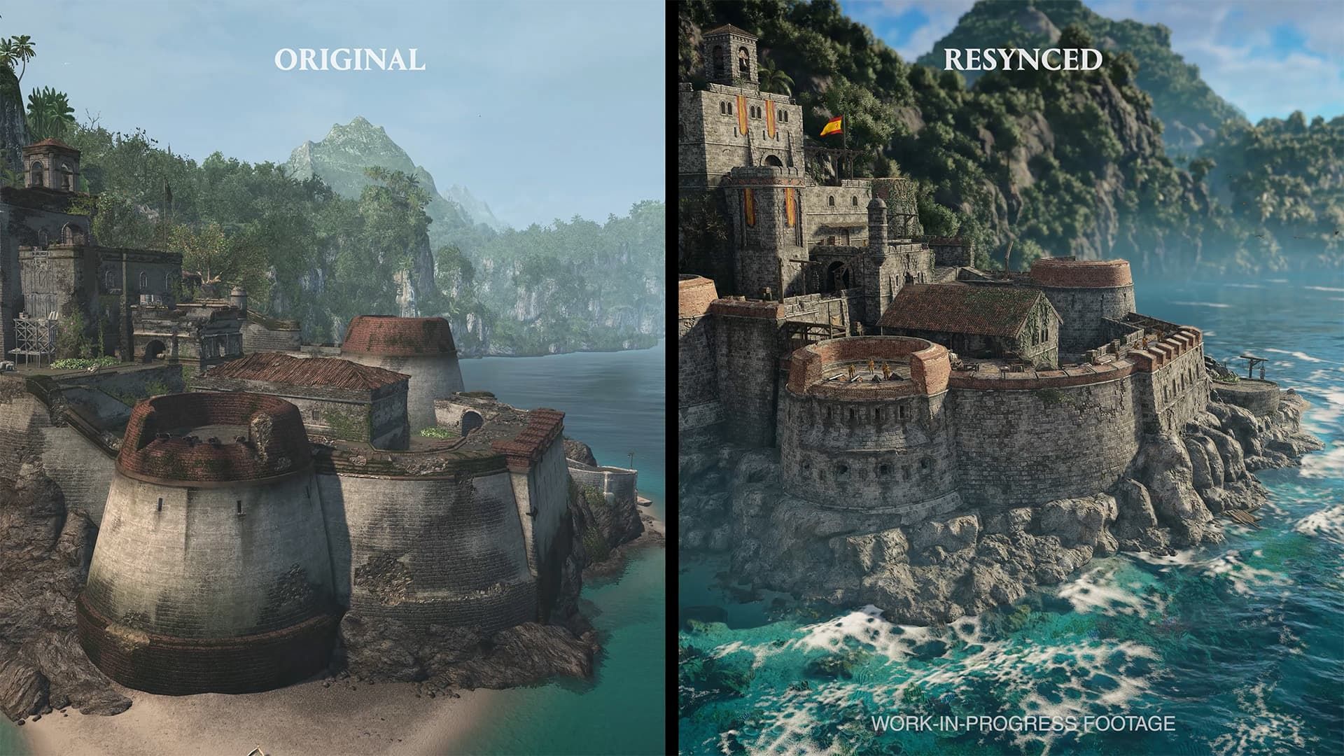 Assassin’s Creed Black Flag Resynced сравнение графики с оригиналом
