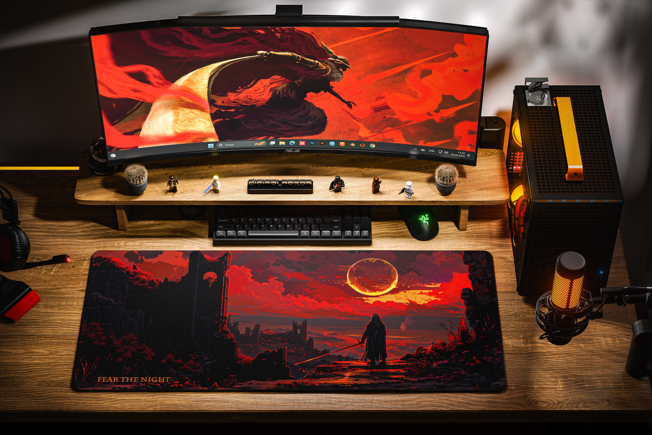 Коврик для мыши DigitalRazor Elden Ring pixel Red 90x40см, фото №2