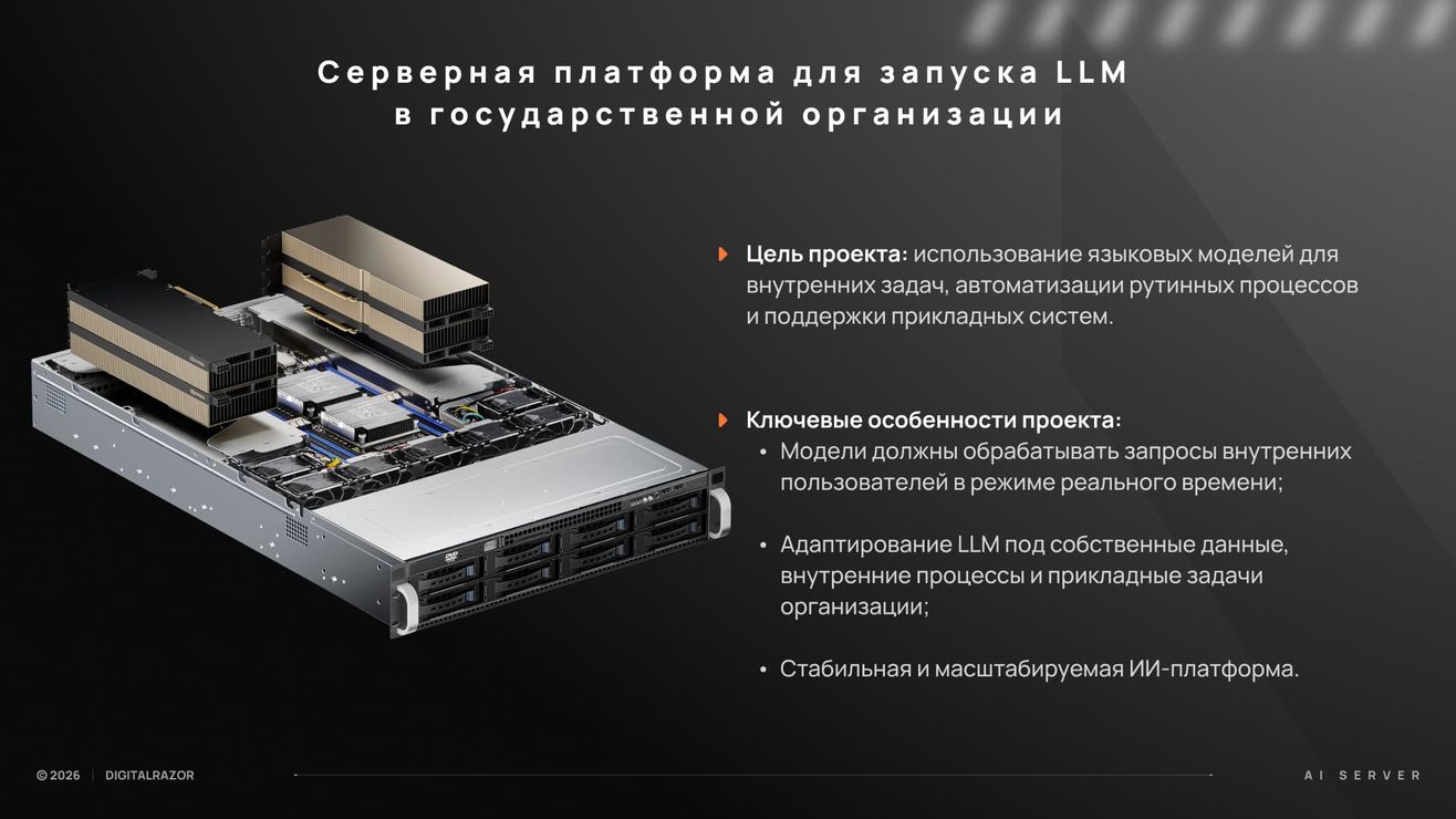 Серверная платформа для запуска LLM в государственной организации