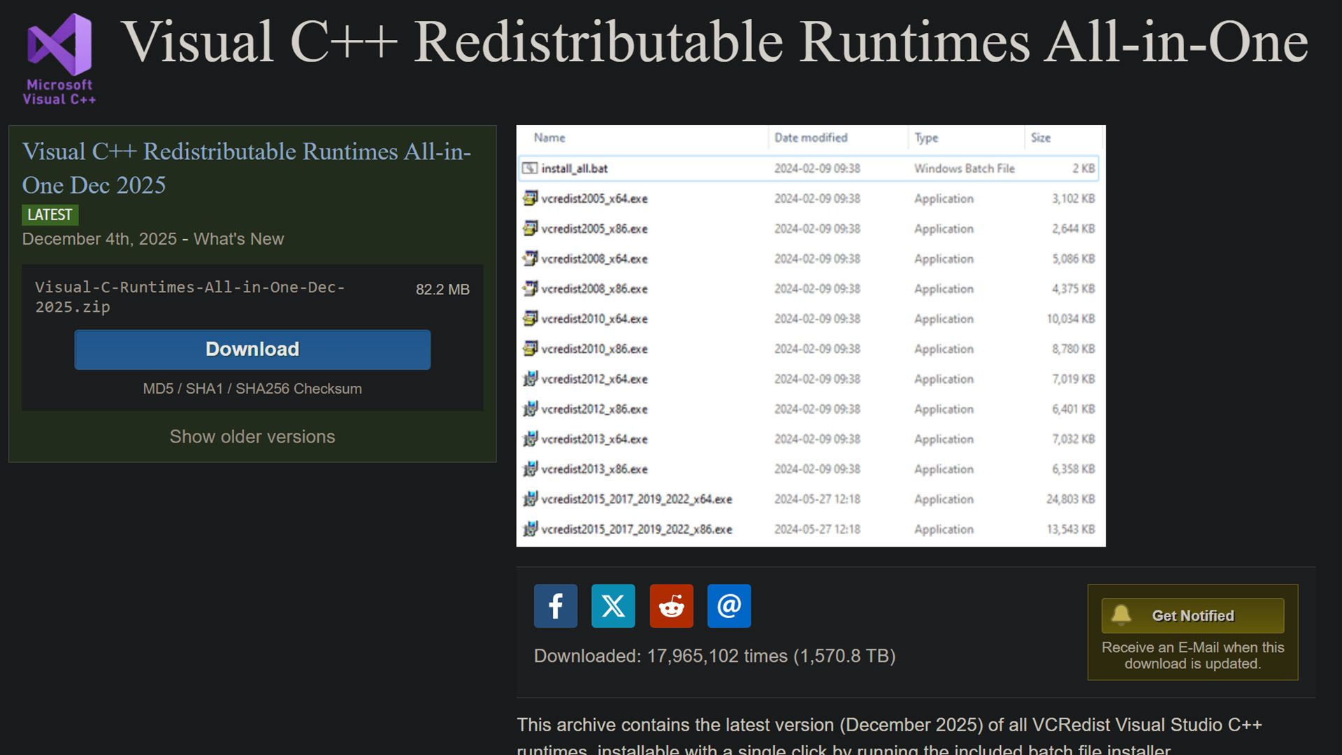 Visual C++ Redistributable All-in-One от TechPowerUp