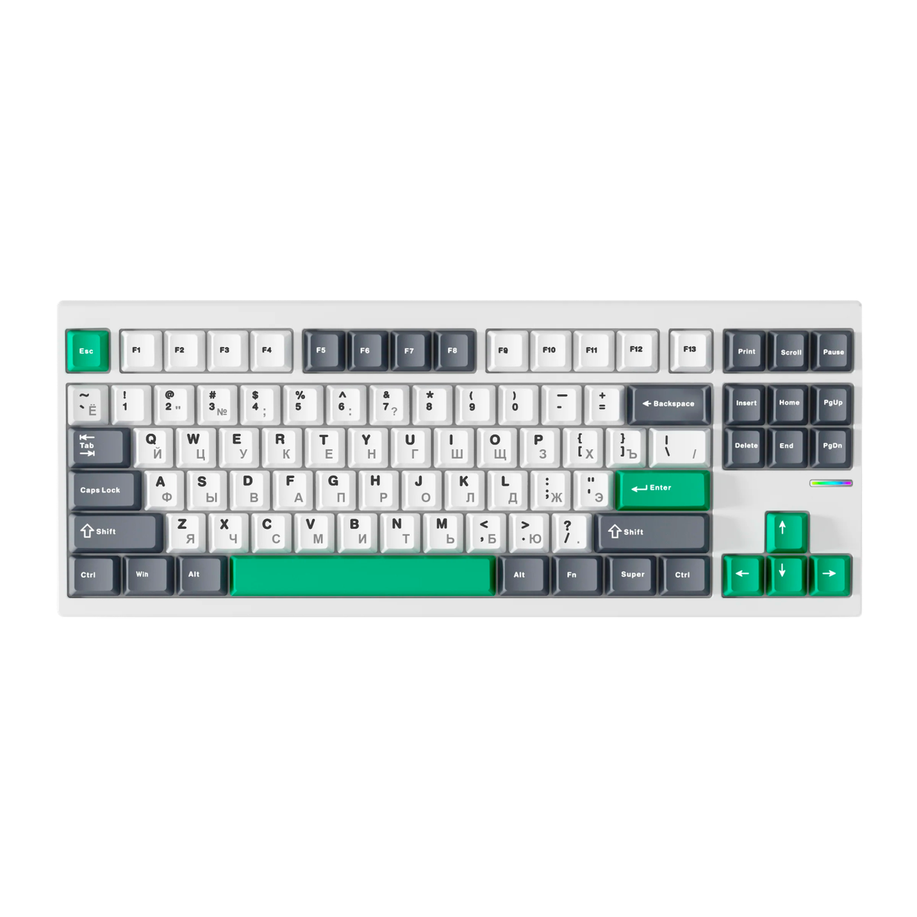 Клавиатура DigitalRazor MCHOSE GX87 Huano Matcha Latte v2 RGB White Nano Spraying RU, фото №1