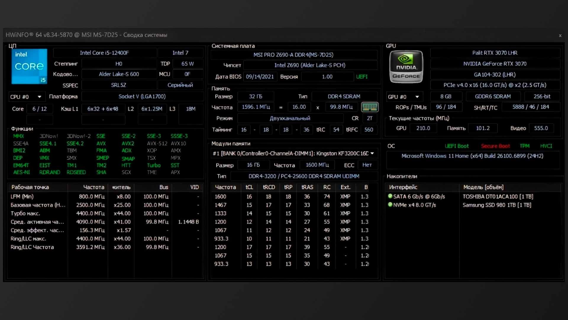 Программа hwinfo