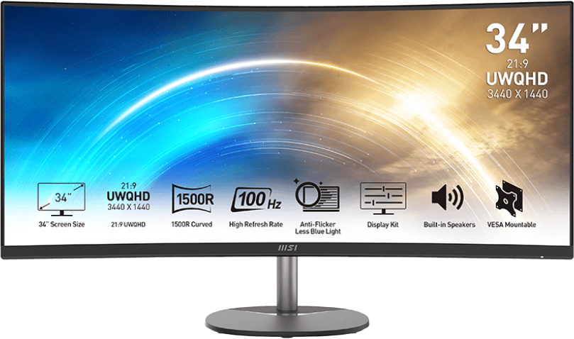 Монитор DigitalRazor MSI PRO 34" 3440x1440, 100Hz, IPS, фото №1