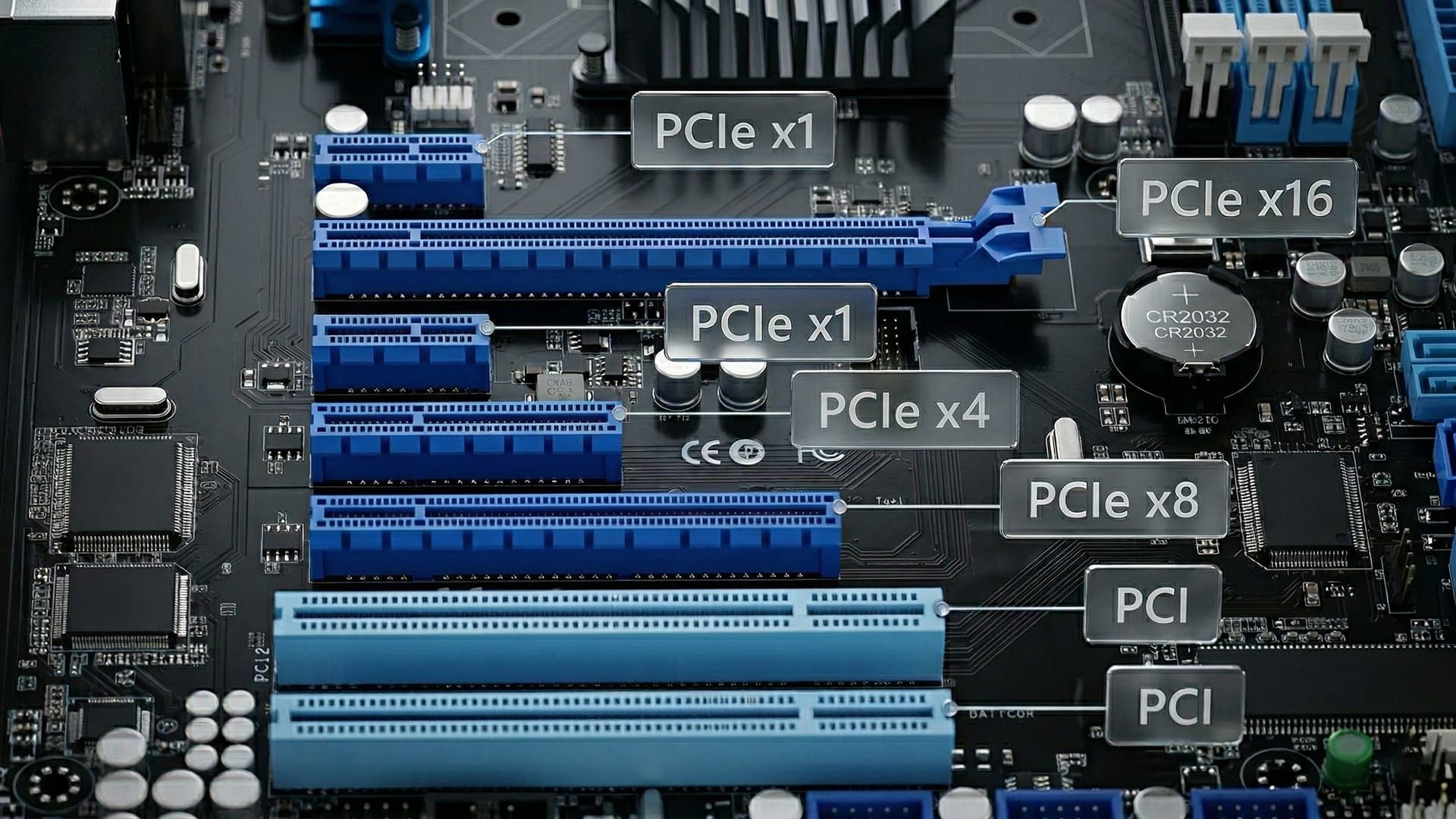 PCI-E x1, x4, x8, x16