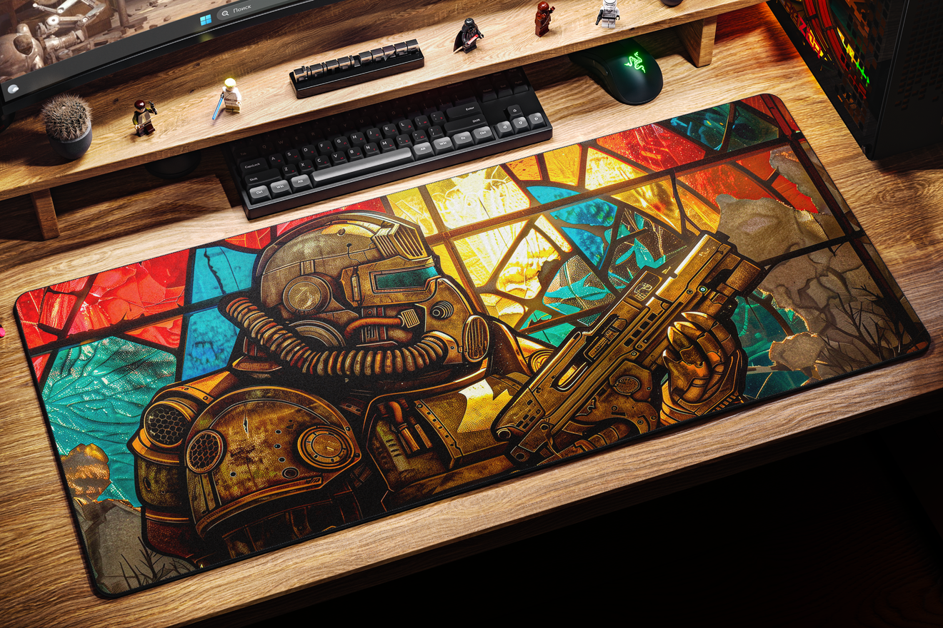 Коврик для мыши DigitalRazor Fallout Stained Glass 90x40см, фото №3