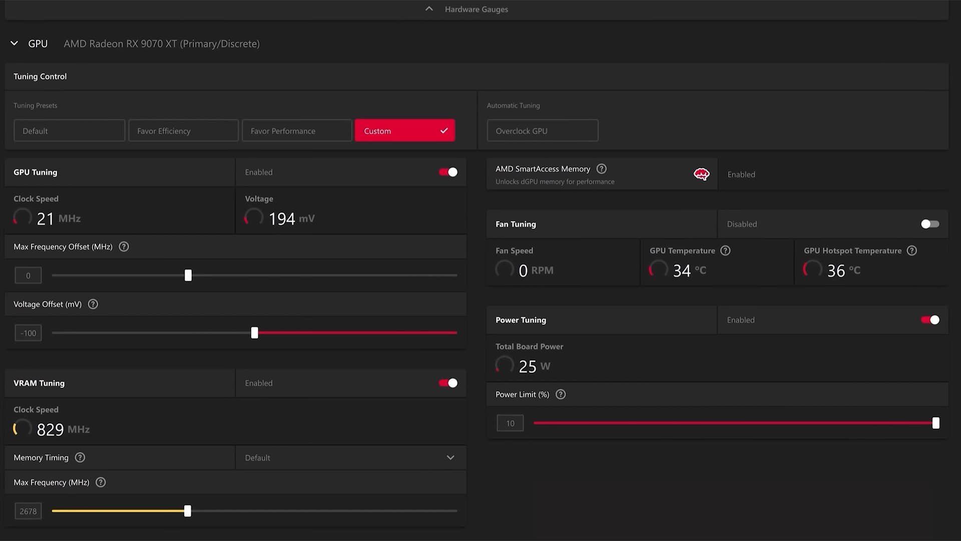Разгон AMD Radeon RX 9070 XT