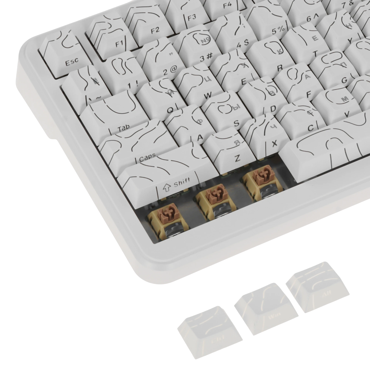 Клавиатура DigitalRazor AJAZZ AK820 MAX Ultra White, фото №5