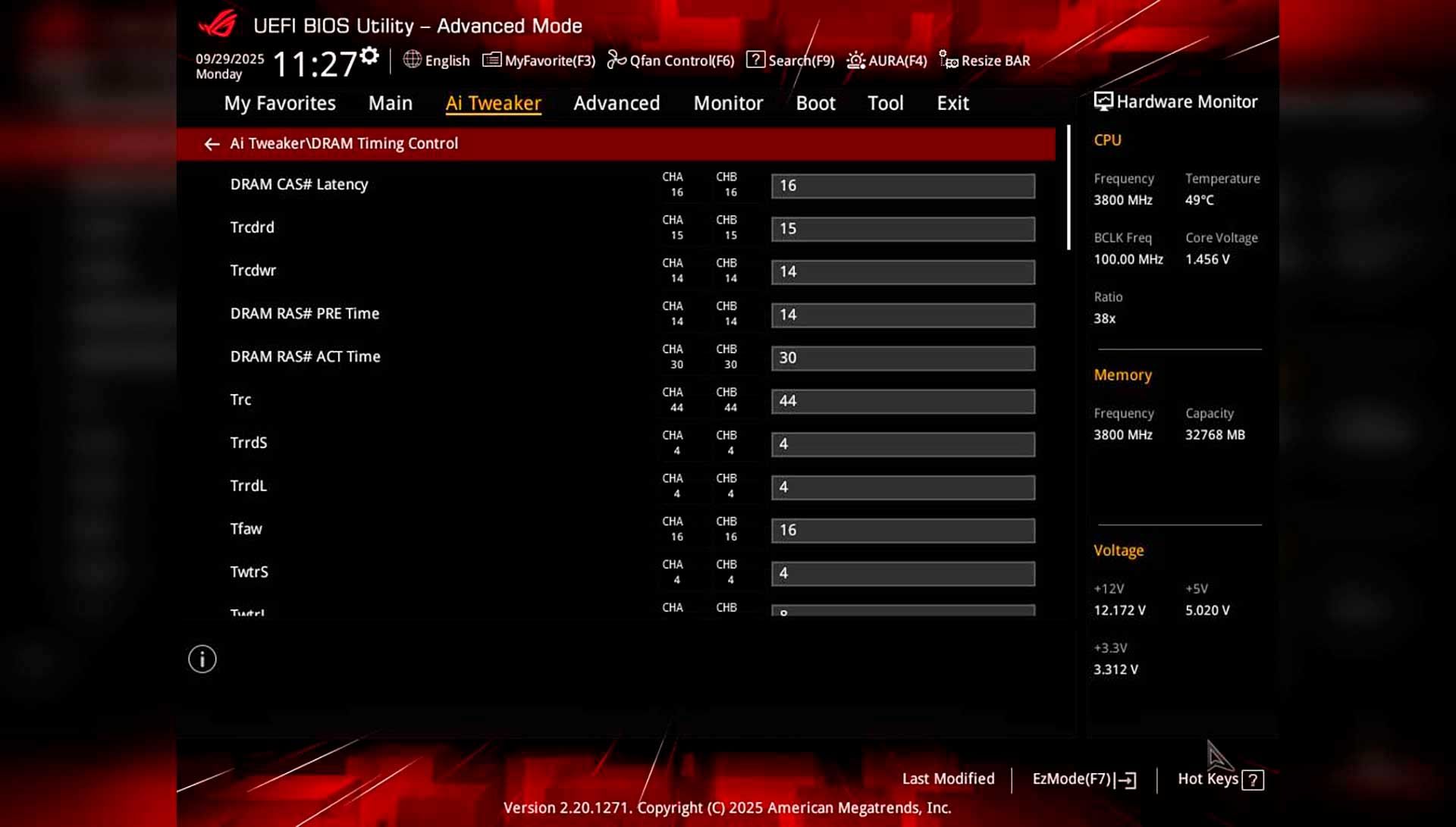 Ручная настройка таймингов в  BIOS/UEFI