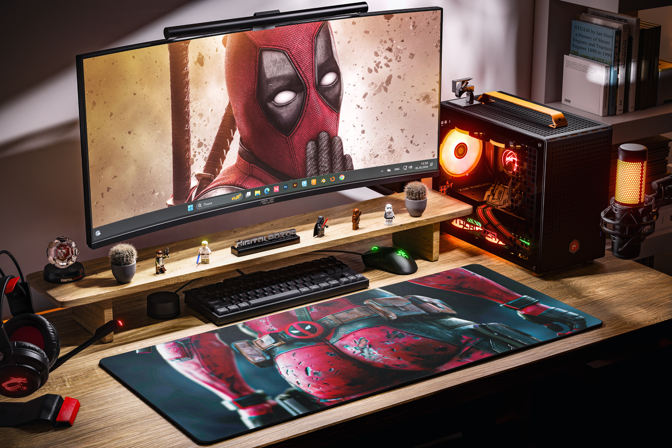 Коврик для мыши DigitalRazor Deadpool back red-black 90x40см, фото №4