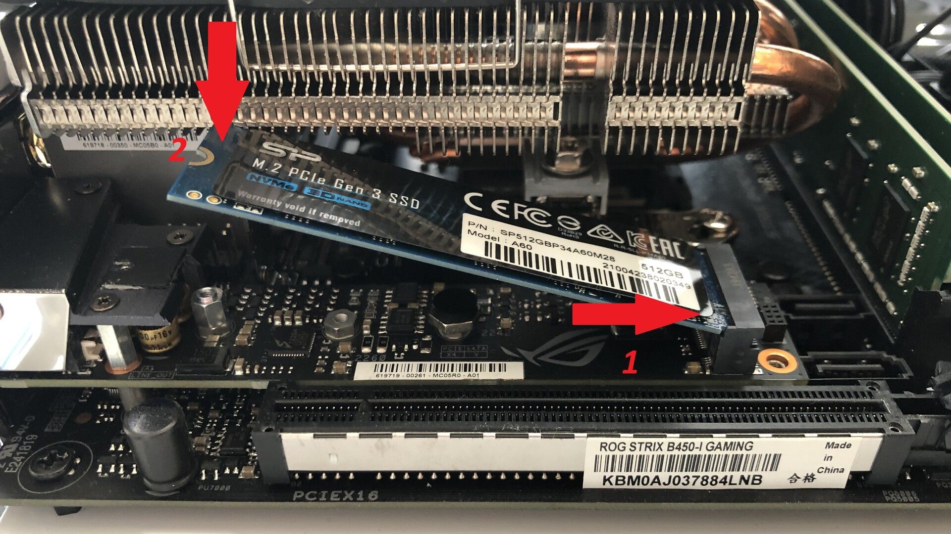 Установка M.2 накопителя