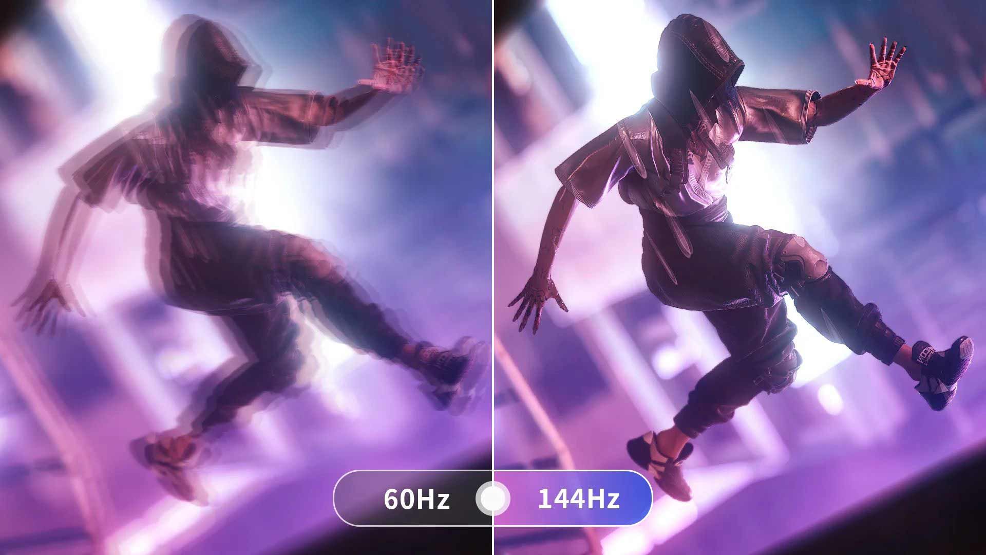 Наглядная разница между разной частотой обновления в видеоигре