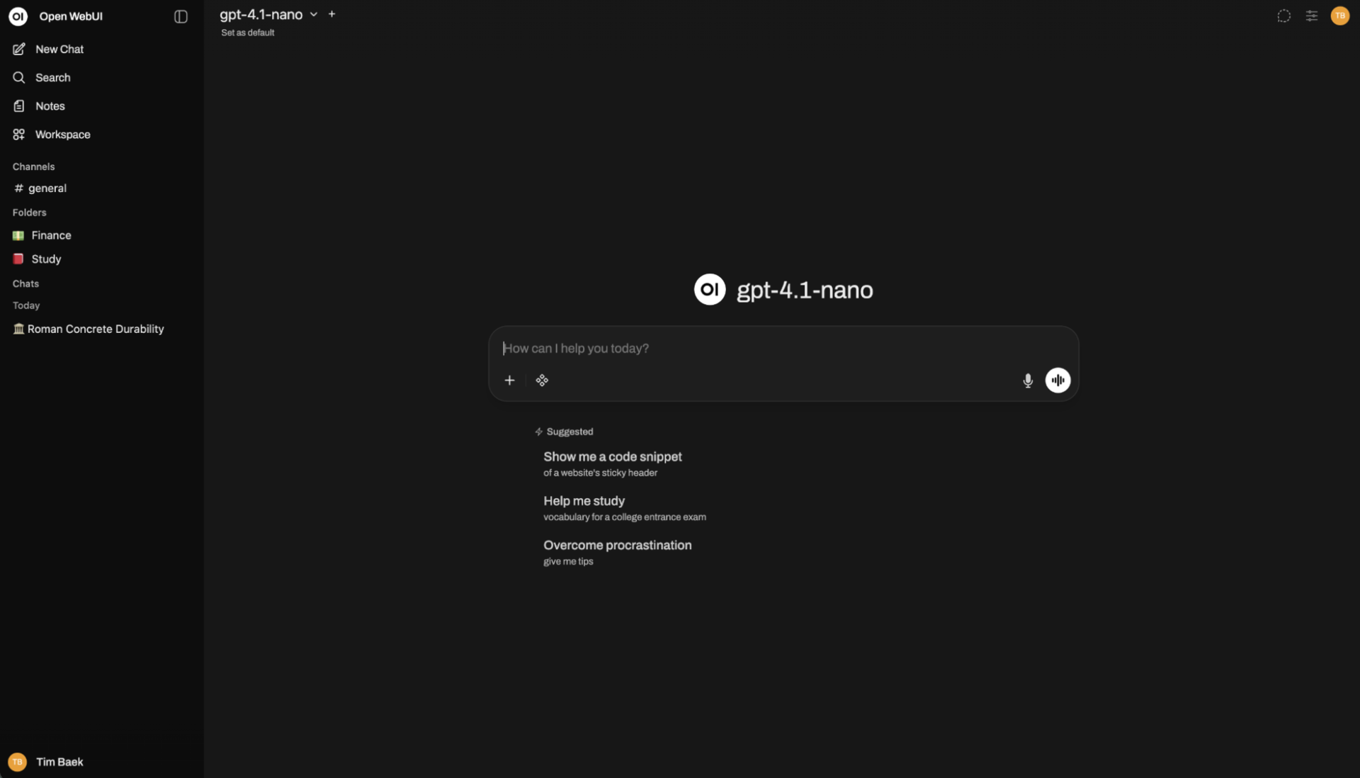 Интерфейс Open WebUI, работающий на движке llama.cpp