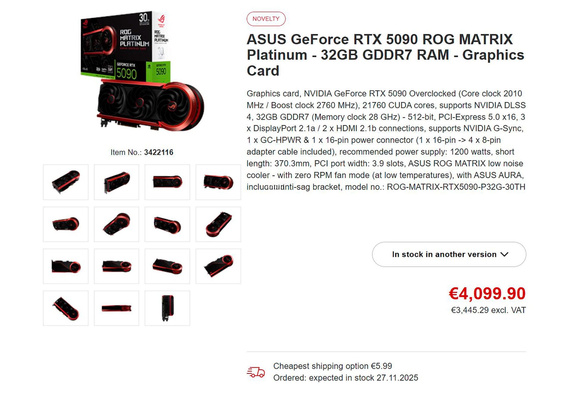 ASUS RTX 5090 ROG Matrix