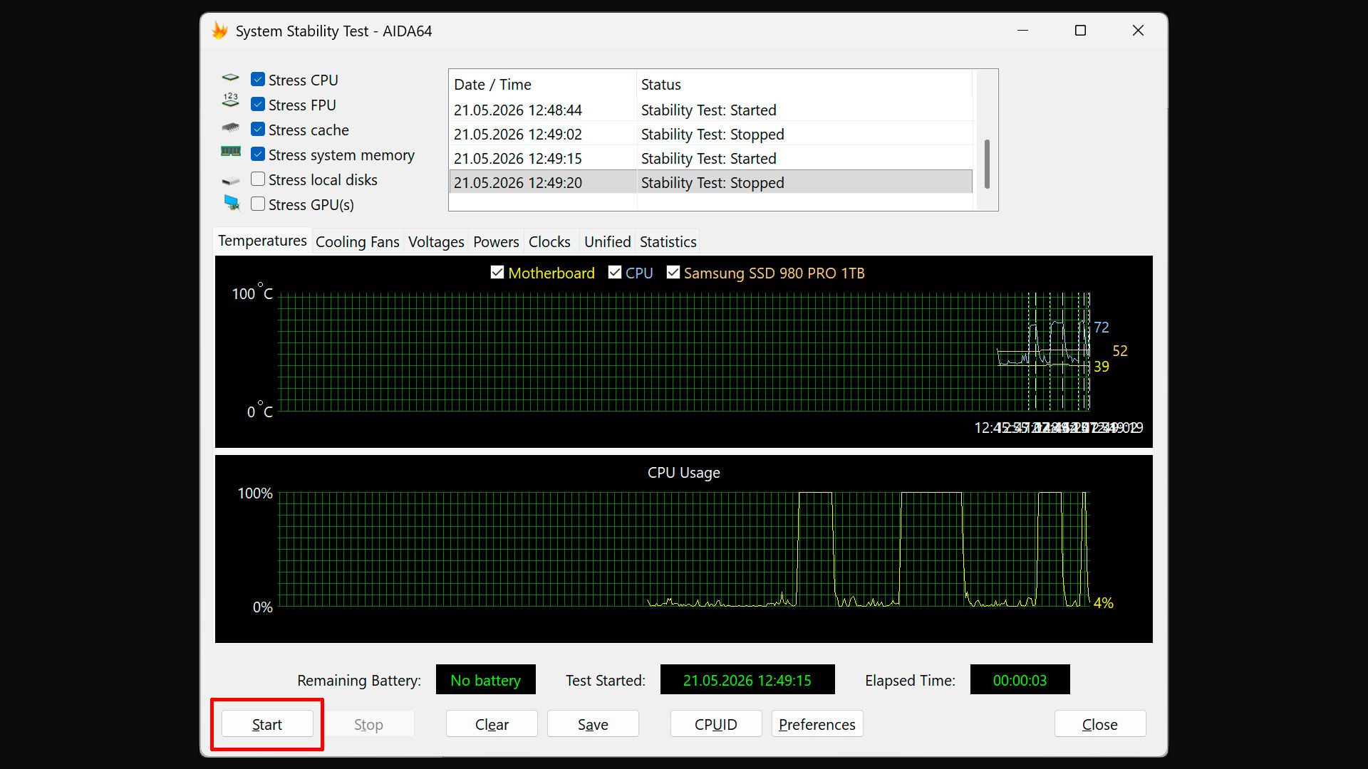AIDA64 tests