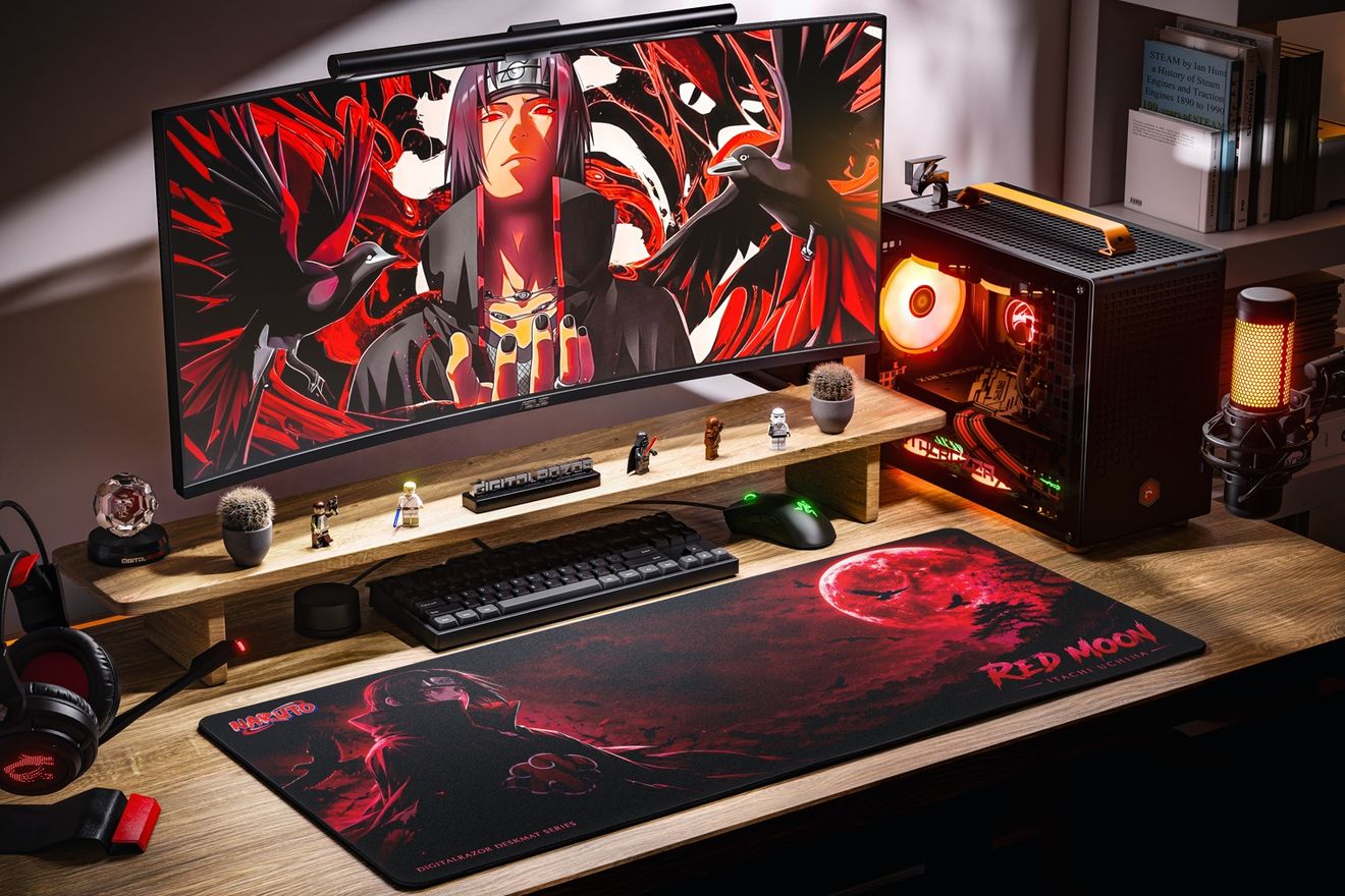 Коврик для мыши DigitalRazor DigitalRazor Itachi Red Moon 90х40см, фото №4