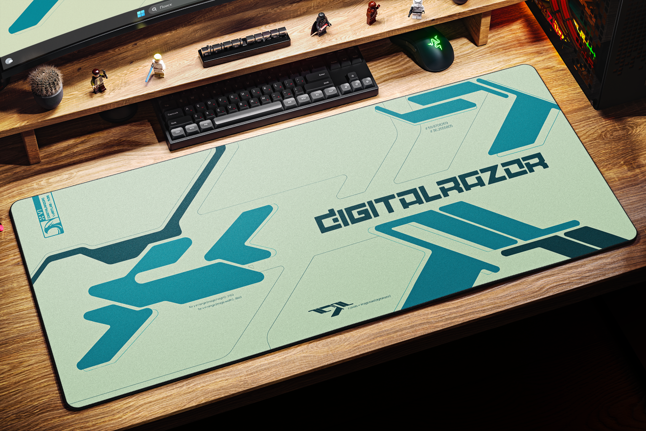 Коврик для мыши DigitalRazor Branded White Blue 90x40см, фото №3