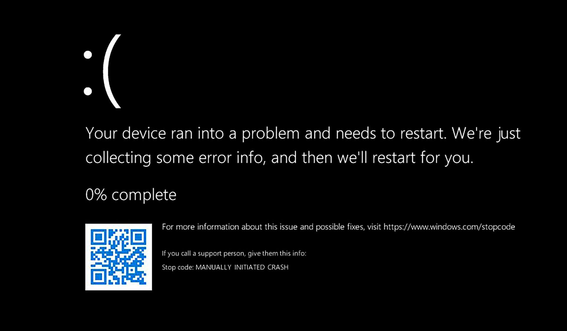 экран критической ошибки Windows 11