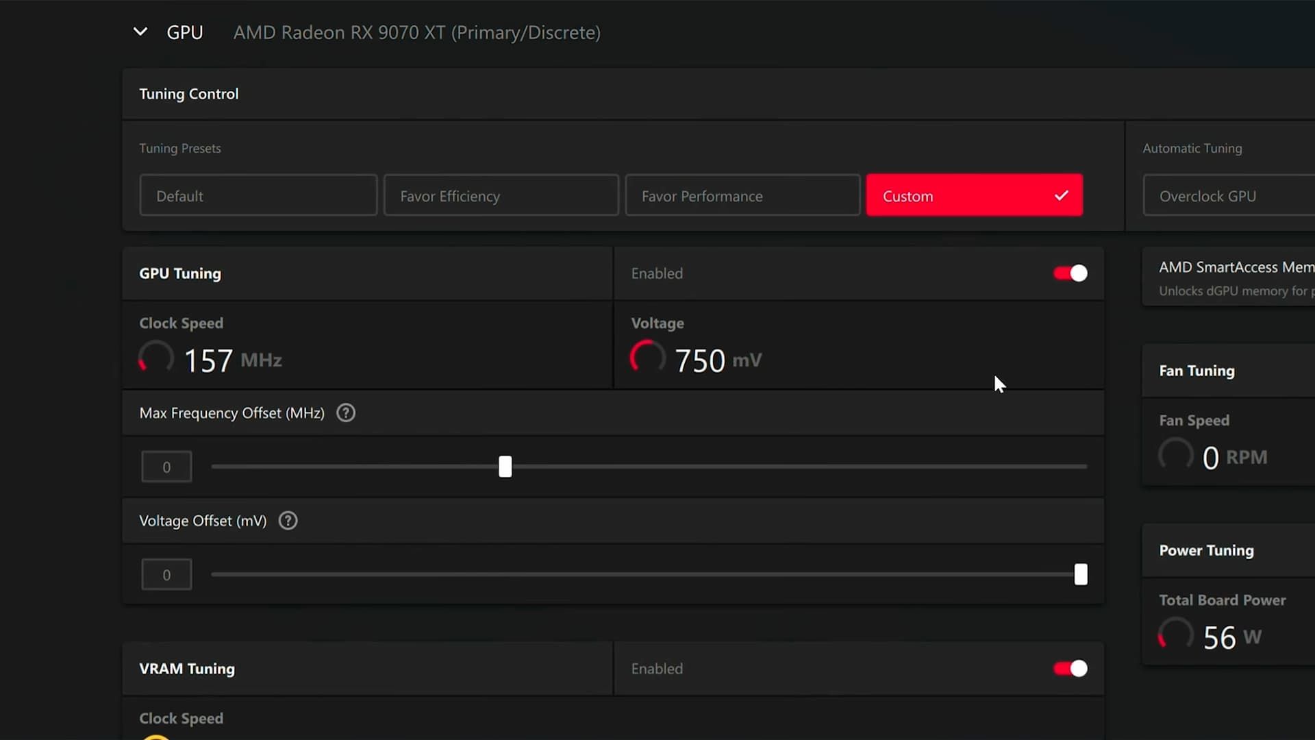 Андервольтинг RX 9070 XT